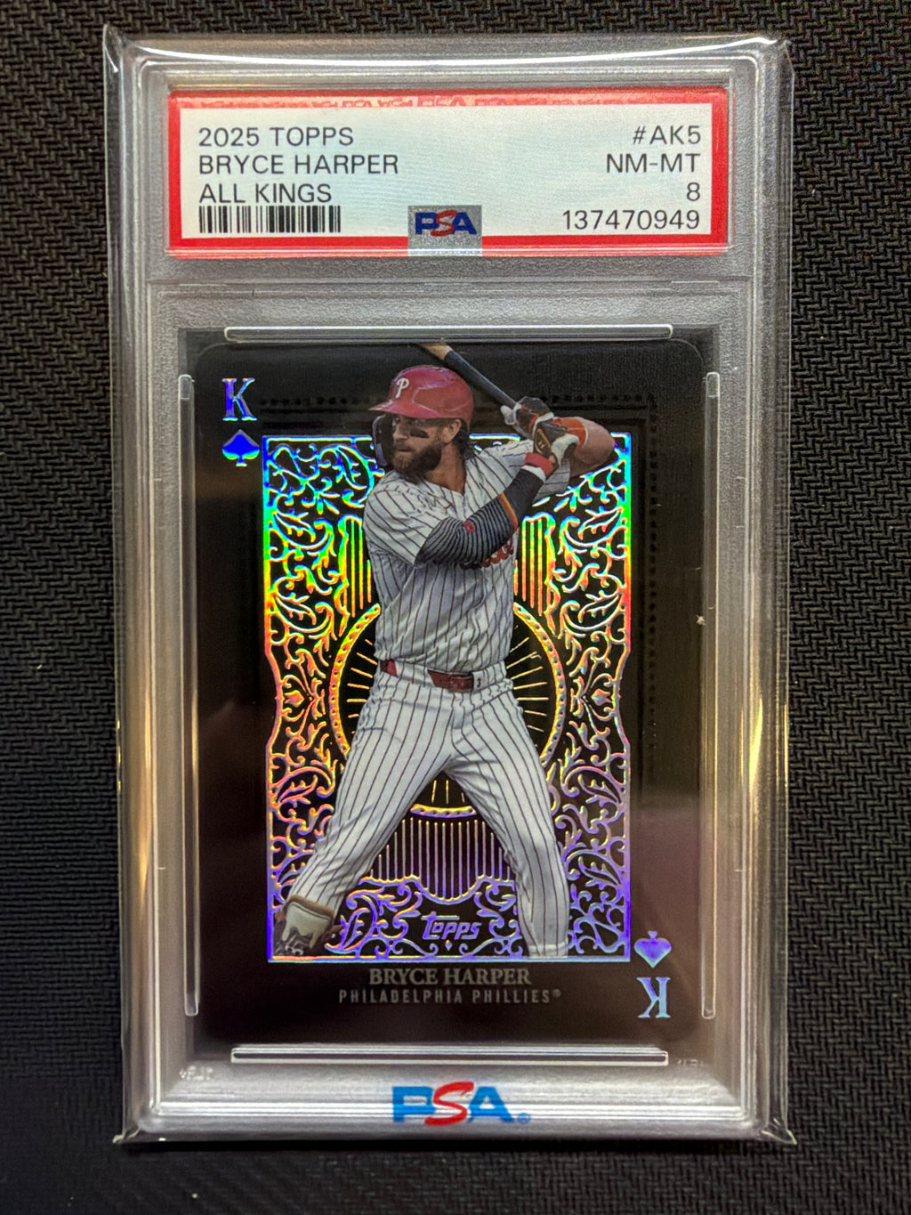 2025 Topps Bryce Harper All Kings PSA 8 Phillies