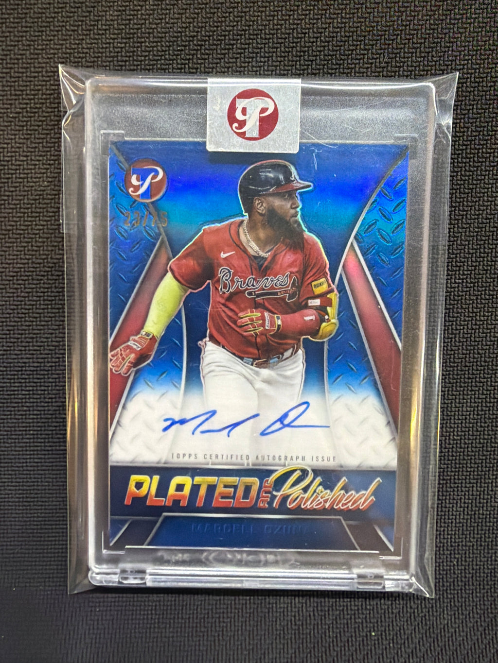 2025 Topps Pristine Painted And Polished Marcell Ozuna Auto /75 Braves