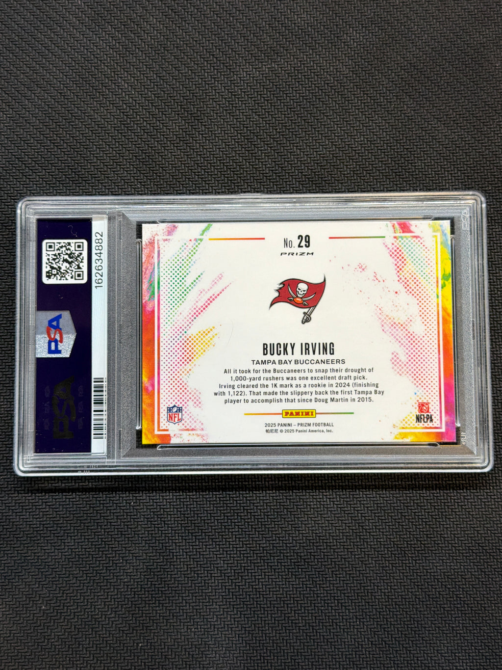 2025 Prizm Bucky Irving Color Blast PSA 9 Buccanears