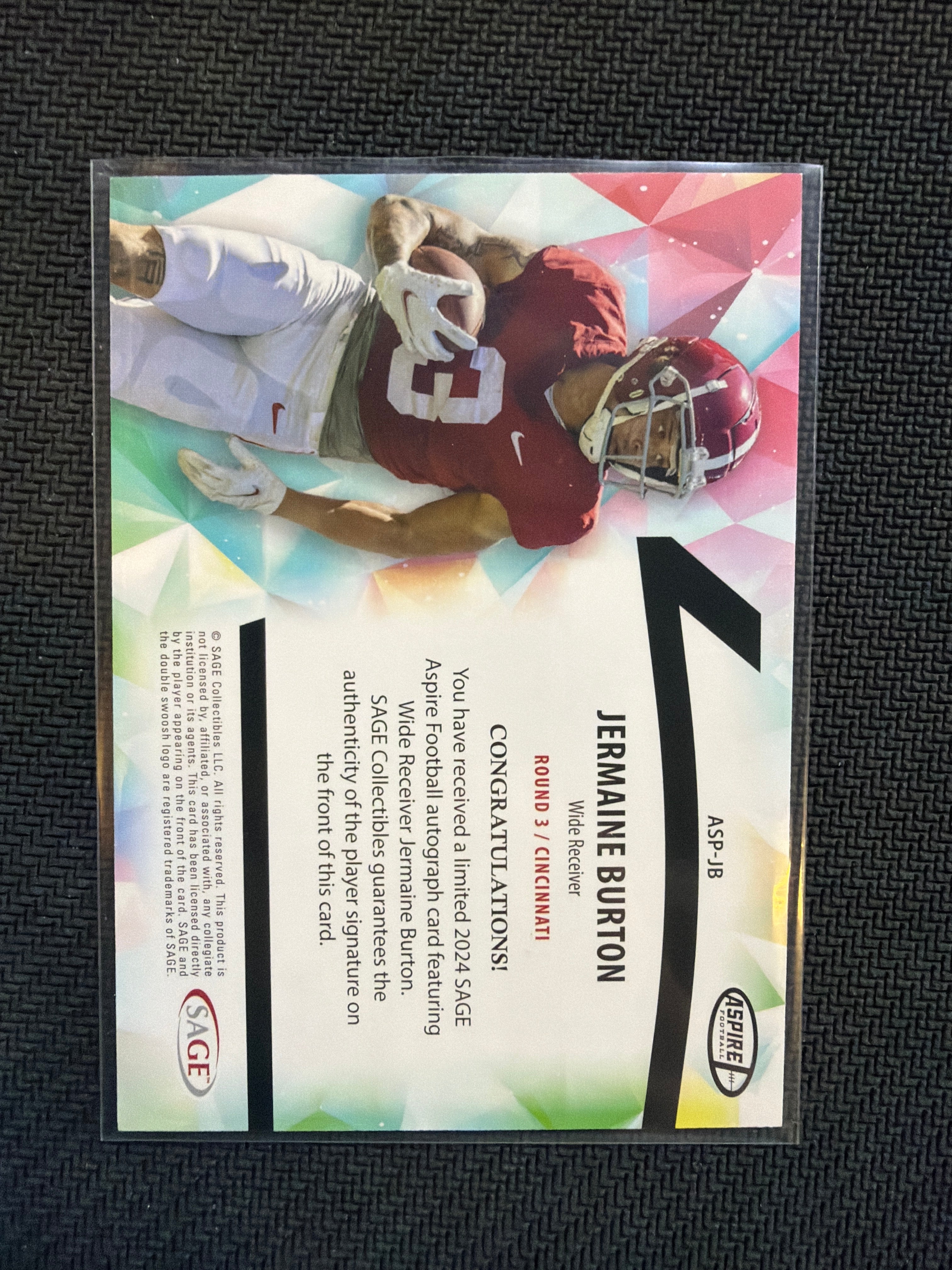 2024 Aspire Football Jermaine Burton Auto Alabama