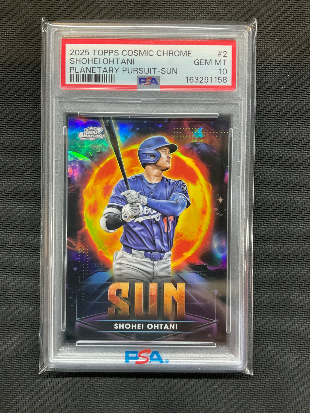 2025 Topps Chrome Shohei Ohtani Planetary Pursuit Sun PSA 1s0 158