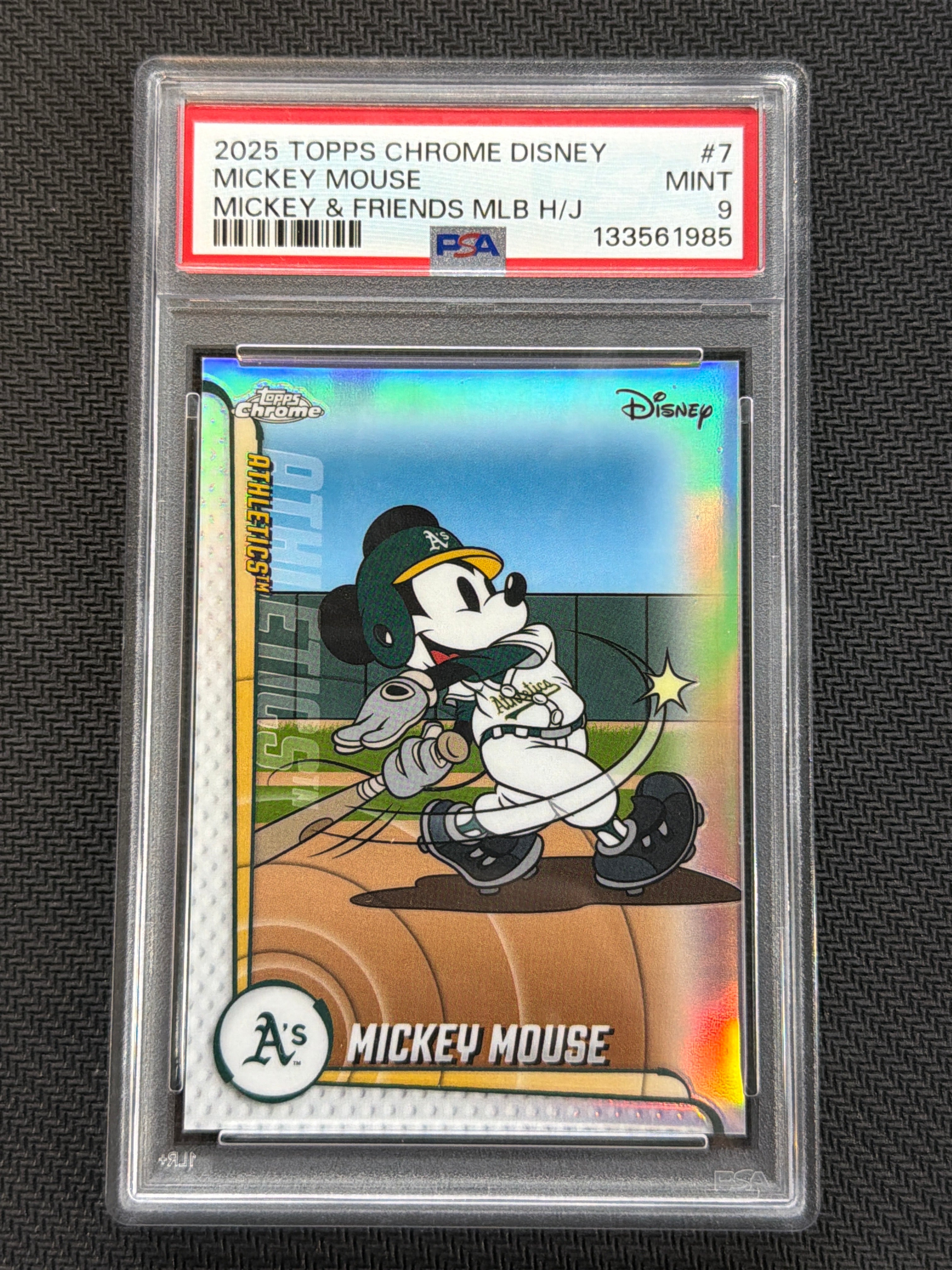 2025 Topps Chrome Disney Mickey Mouse Friends A's #7 PSA 9 985