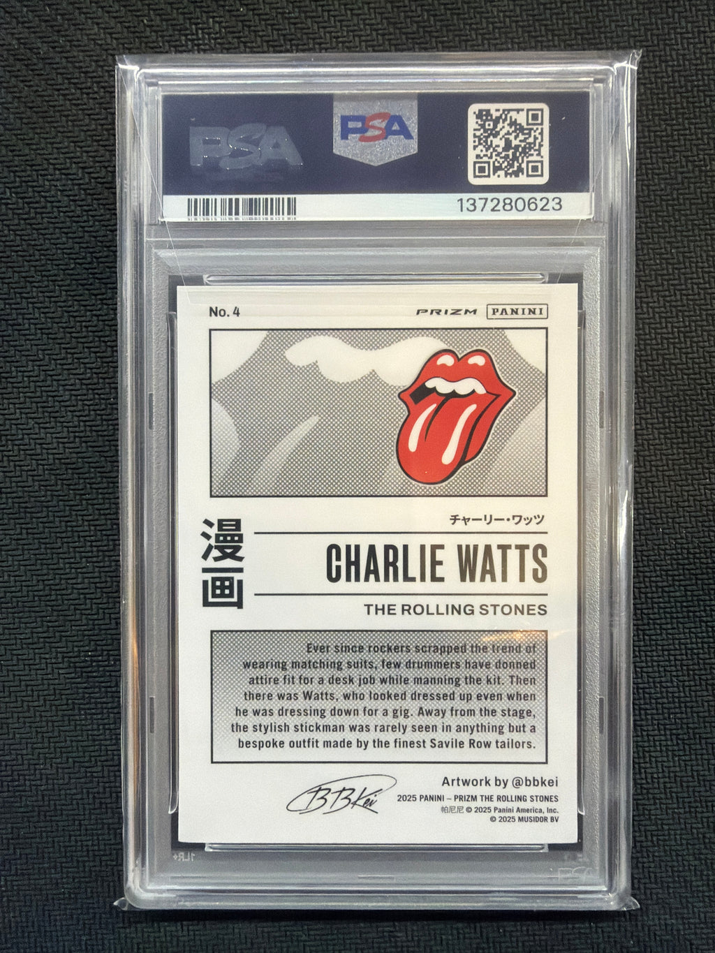 2025 Prizm Rolling Stones Charlie Watts Manga #4 PSA 10 623