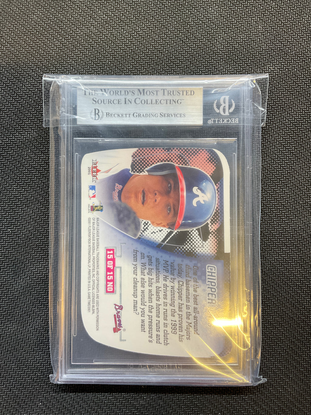 2001 Fleer Game Time Chipper Jones New Order BGS 8.5 Braves