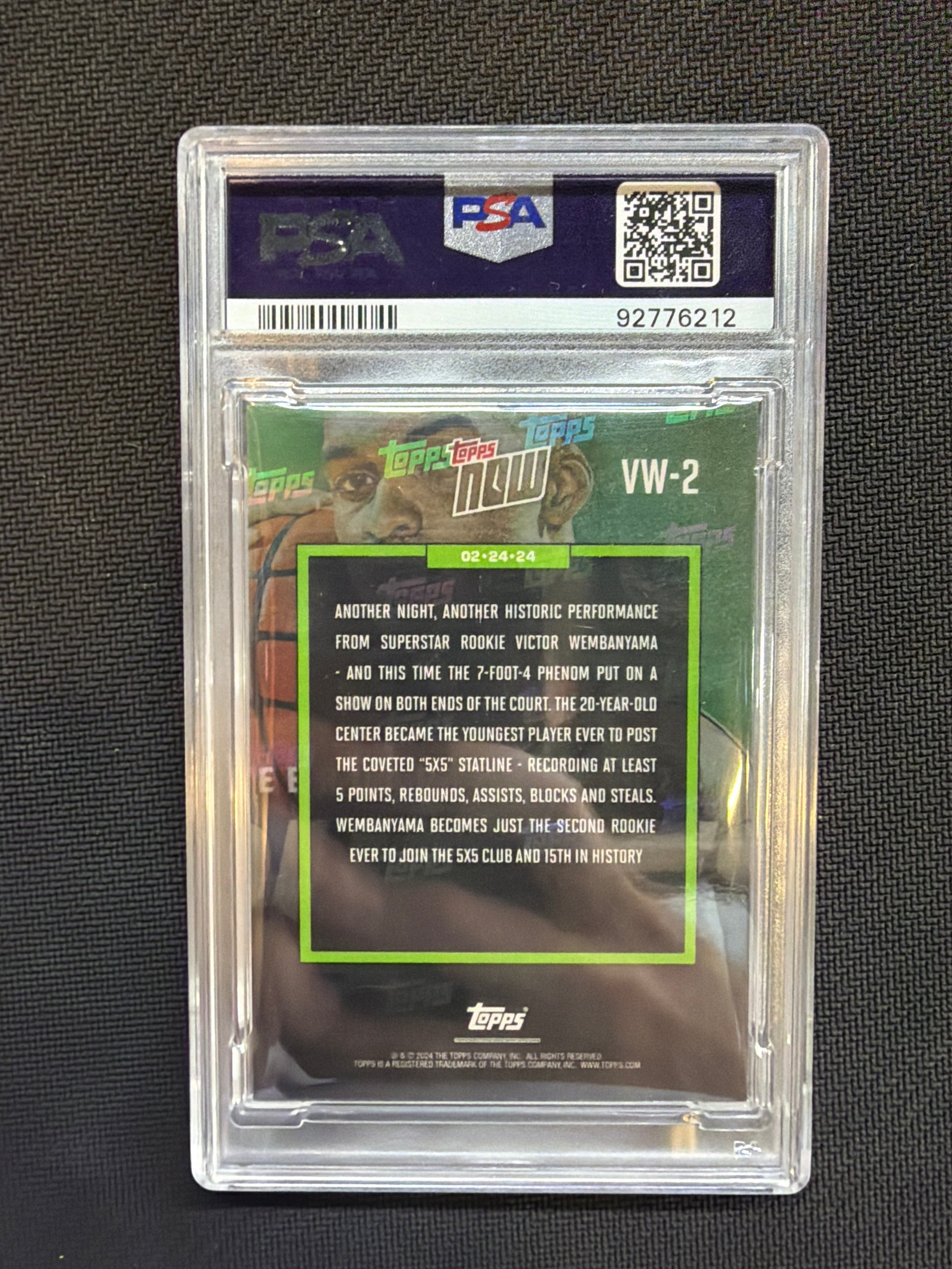 2023 Topps Now Victor Wembanyama #VW2 PSA 10