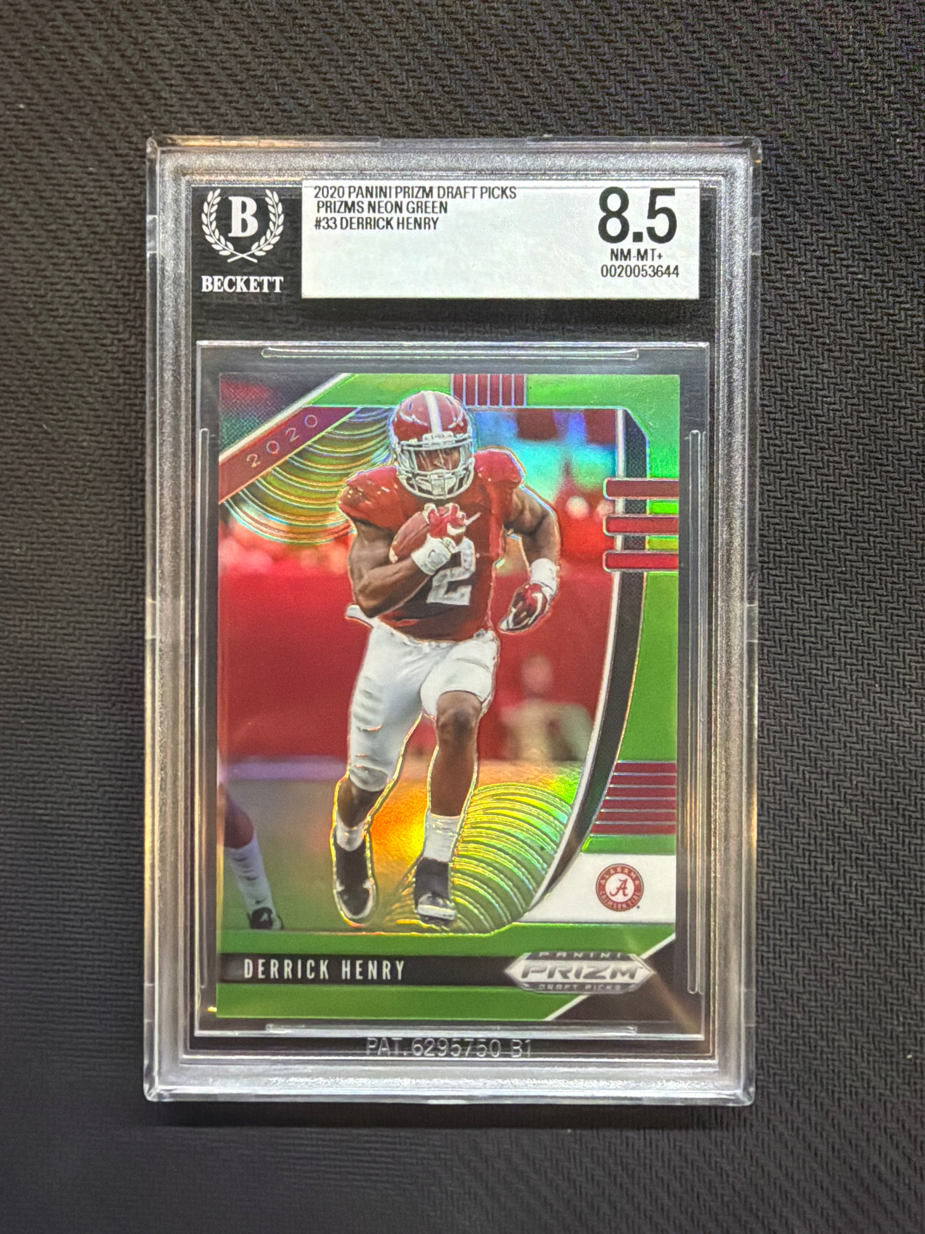2020 Prizm Draft Picks Derrick Henry Neon Green /125 BGS 8.5 Alabama