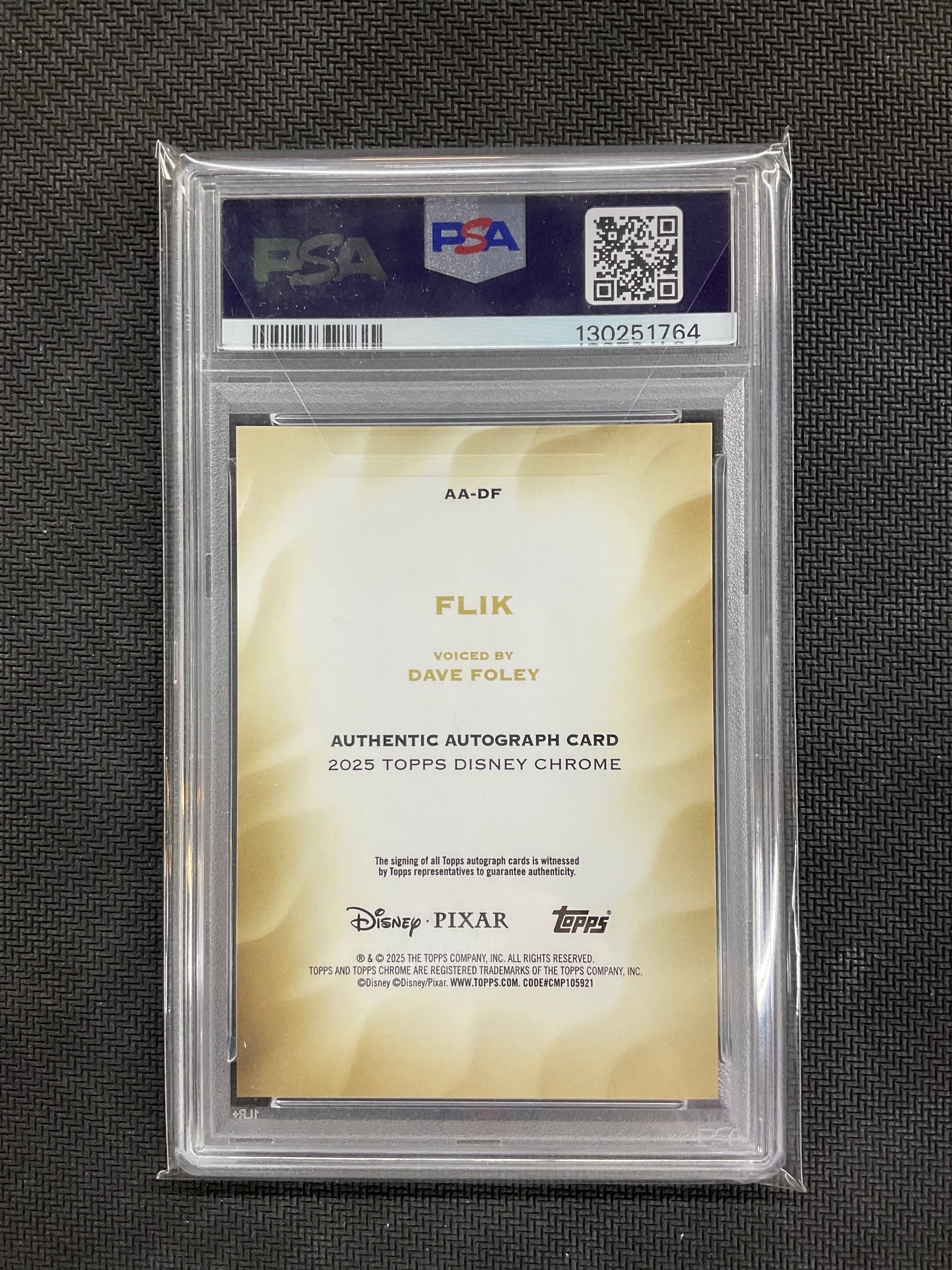 2025 Topps Chrome Disney Dave Foley Flik Auto #DF PSA 10