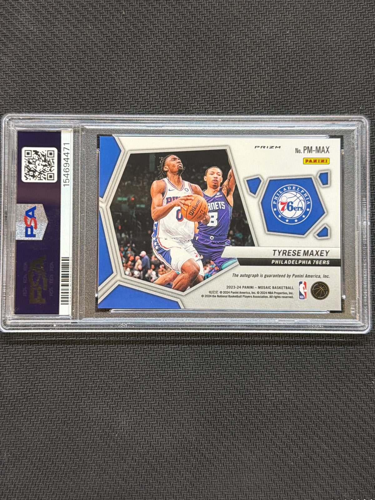 2023 Mosaic Tyrese Maxey Pictographs Auto PSA 10 471