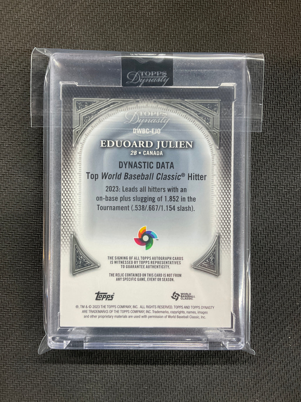 2023 Topps Dynasty Eduoard Julien WBC Patch Auto /10 Canada