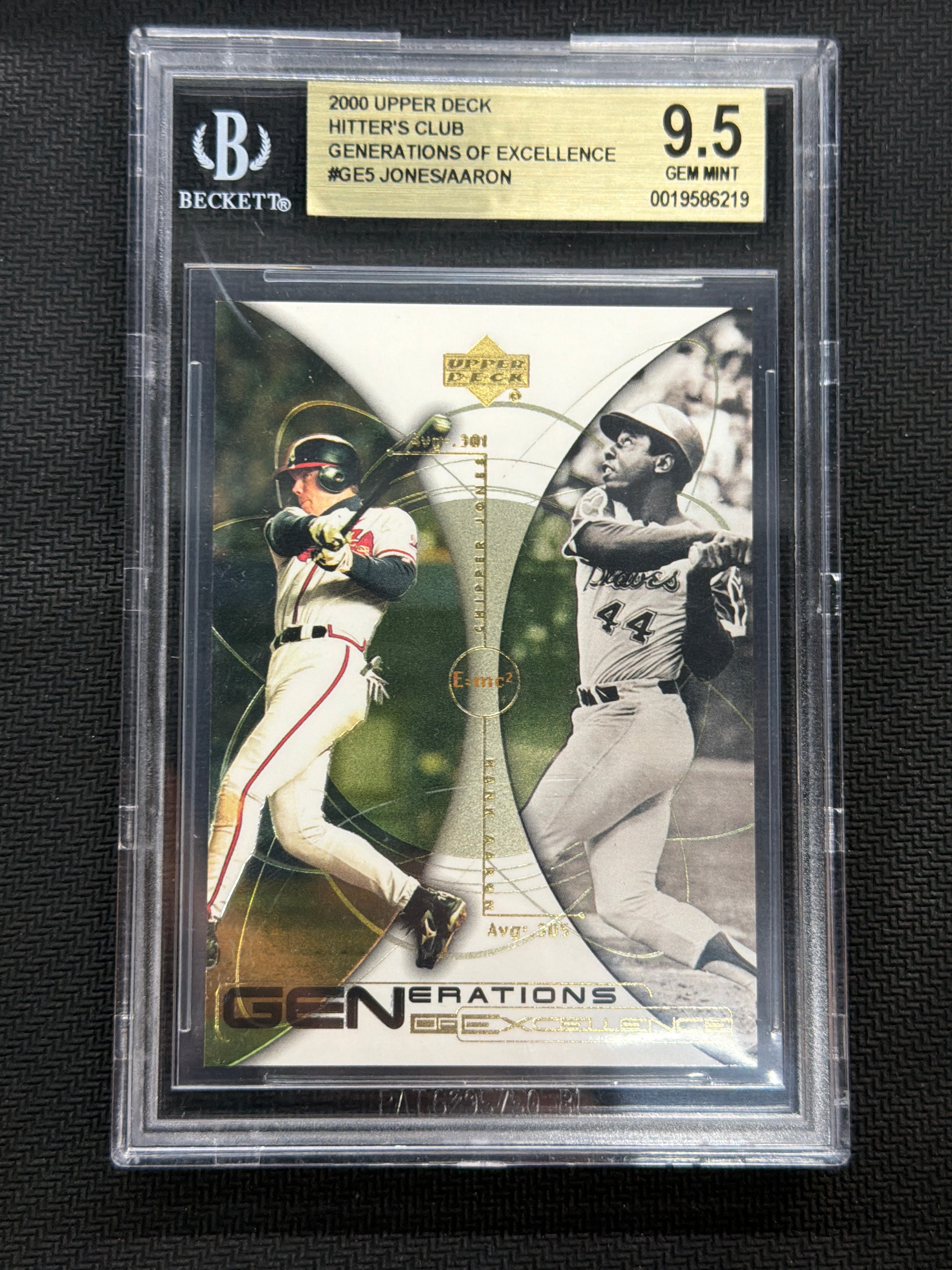 2000 Upper Deck Jones/Aaron Hitter's Club Generations of Excellence BGS 9.5 Braves