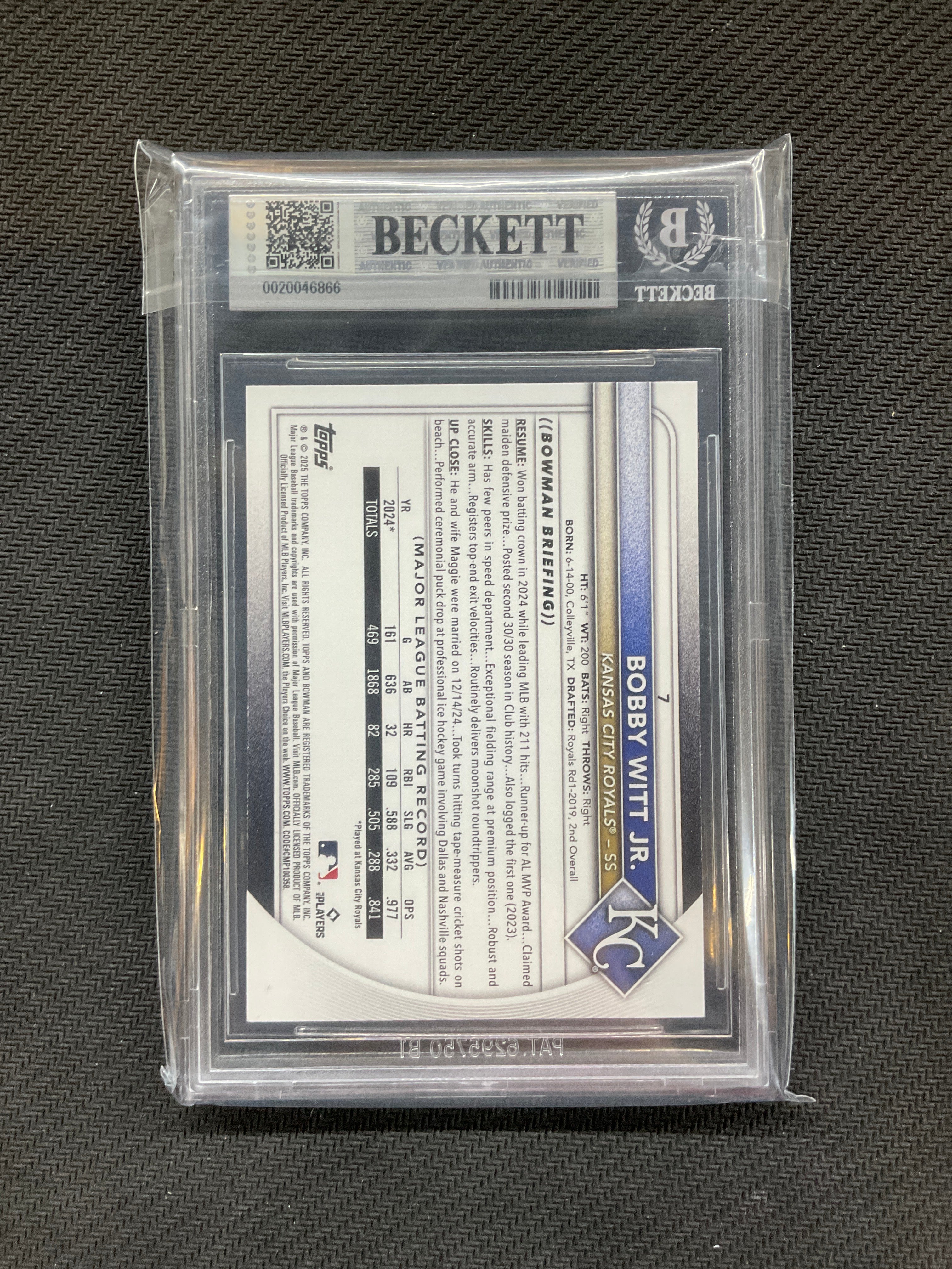 2025 Bowman Bobby WItt Jr BGS 9