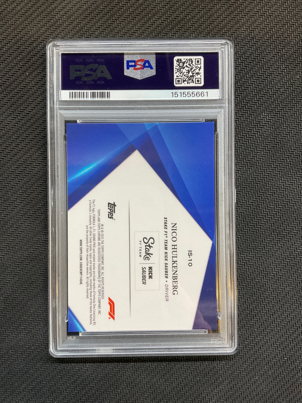 2025 Topps Chrome F1 Sapphire Nico Hulkenberg Infinite PSA 10 Kick