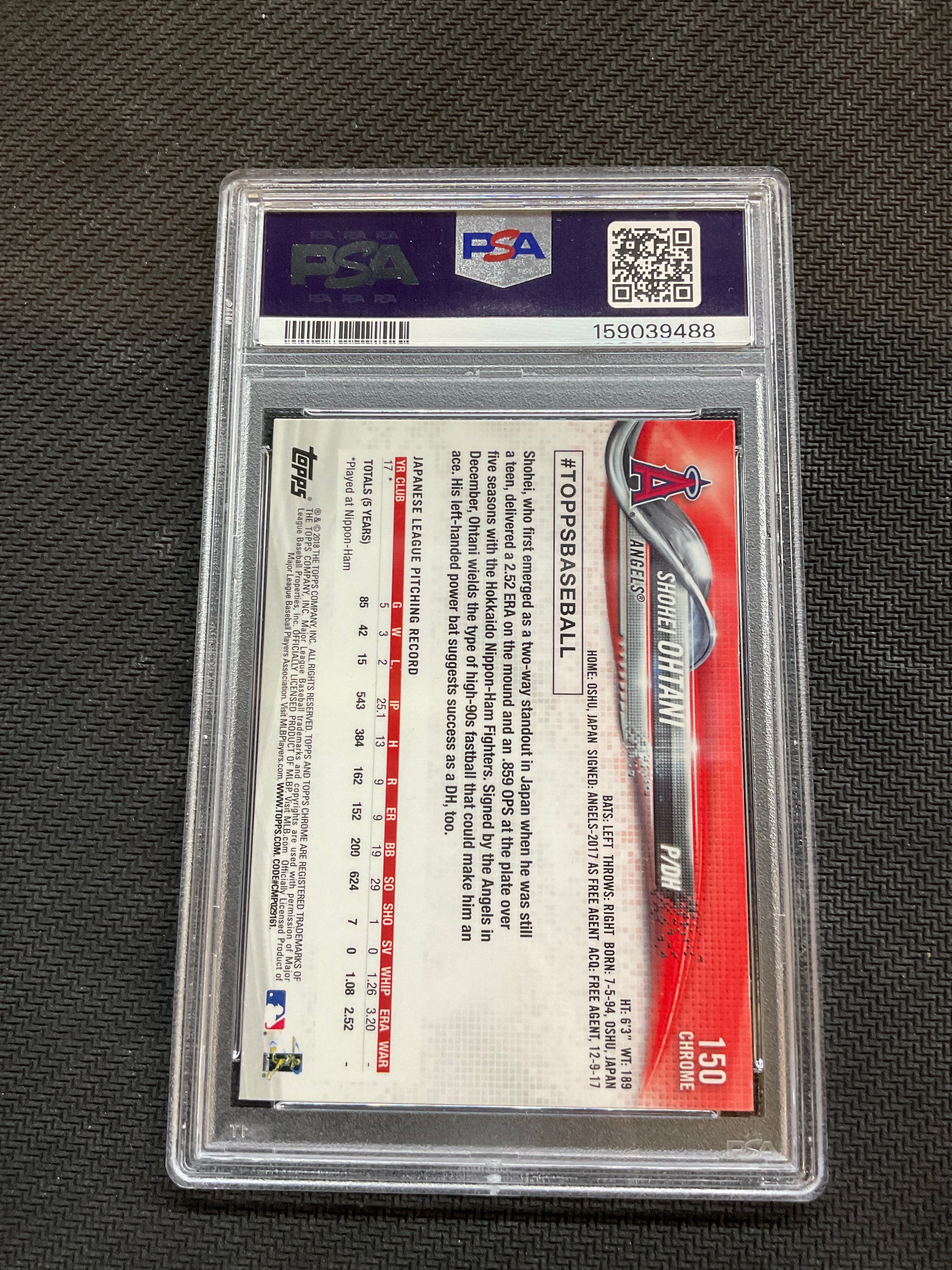 2018 Topps Chrome Shohei Ohtani #150 Rookie PSA 10 488