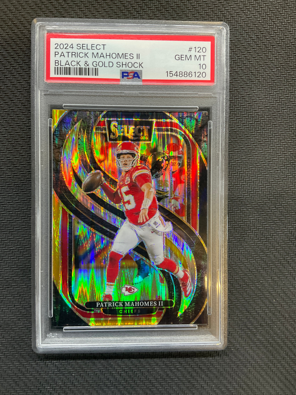 2023 Select Patrick Mahomes Black Gold Shock PSA 10