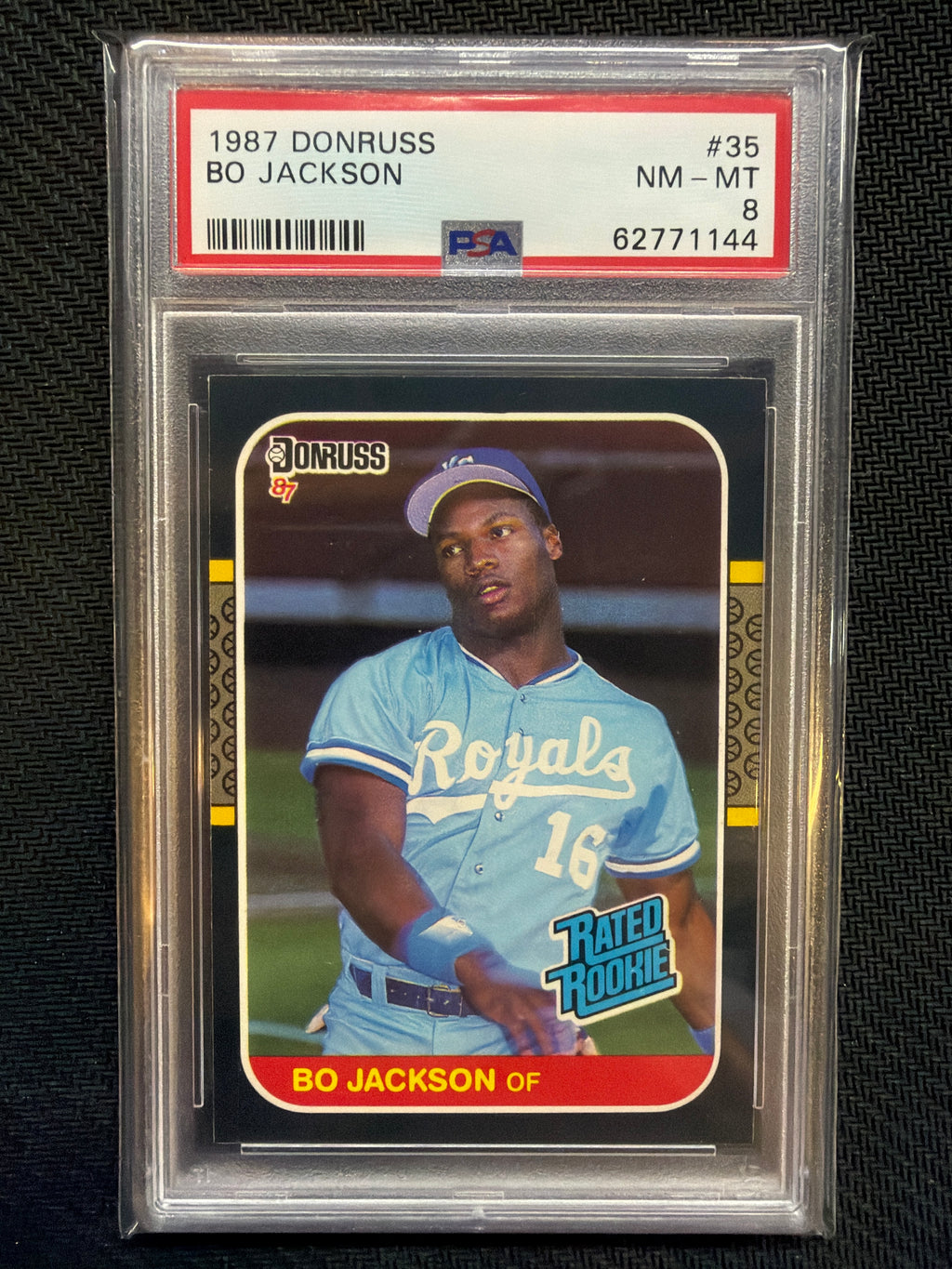 1987 Donruss Bo Jackson #35 Rated Rookie PSA 8 Royals