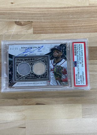 2023 Topps Sterling Ronald Acuna Jr. Patch Auto /25 PSA 8.5