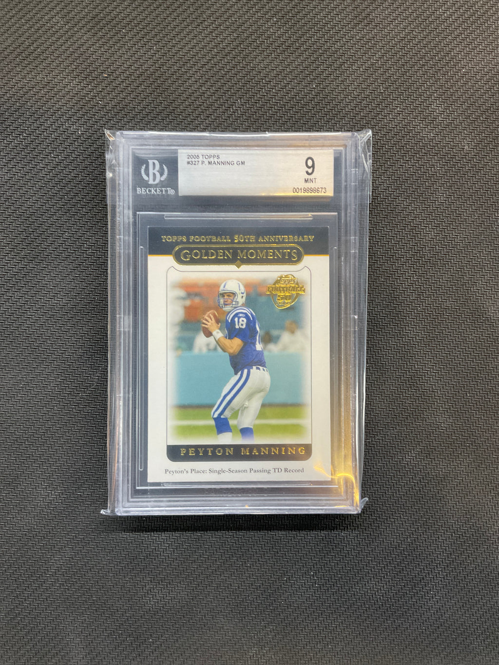 2005 Topps Peyton Manning BGS 9 Golden Moments
