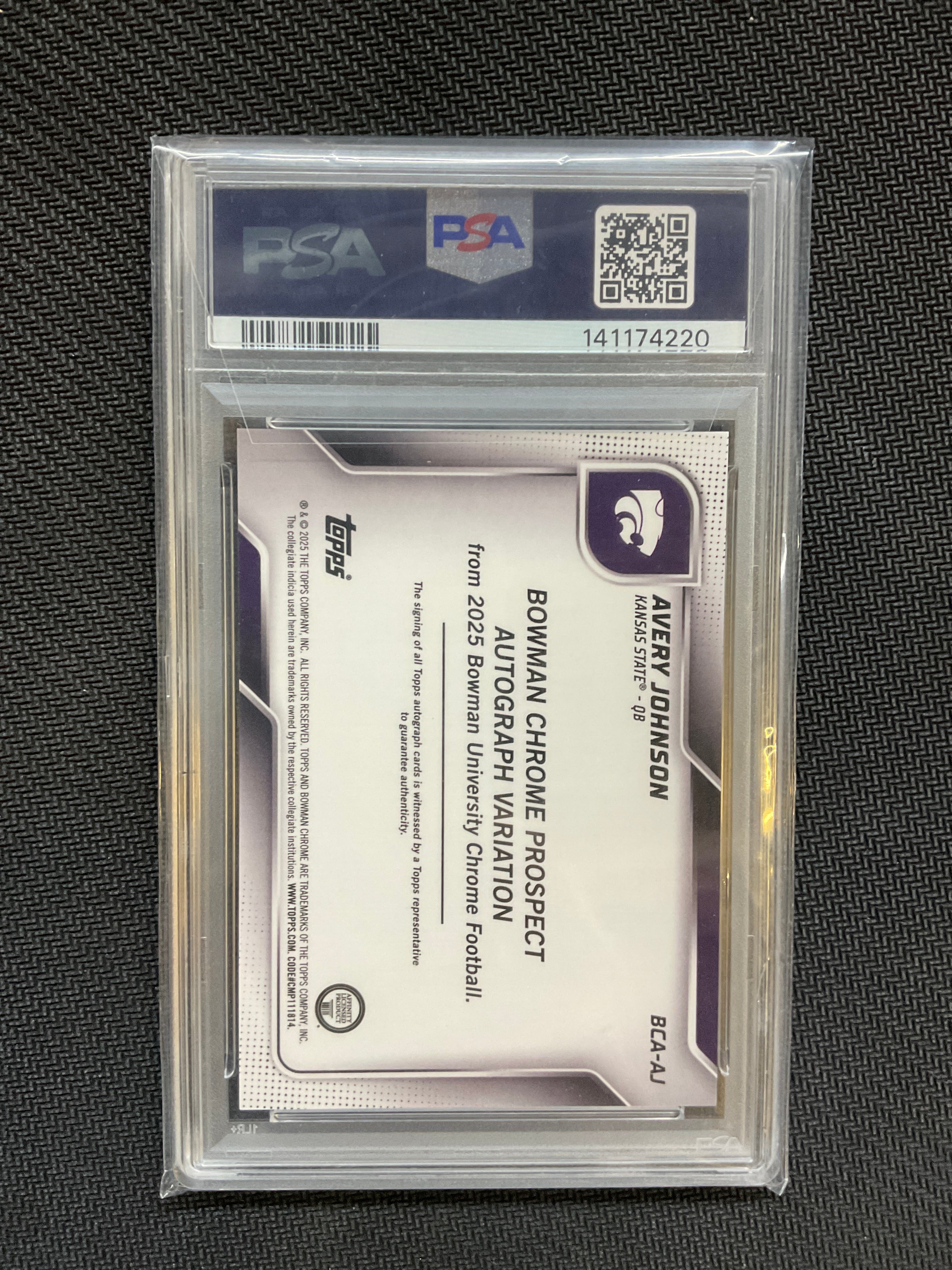 2025 Bowman Avery Johnson Rookie Auto PSA 10