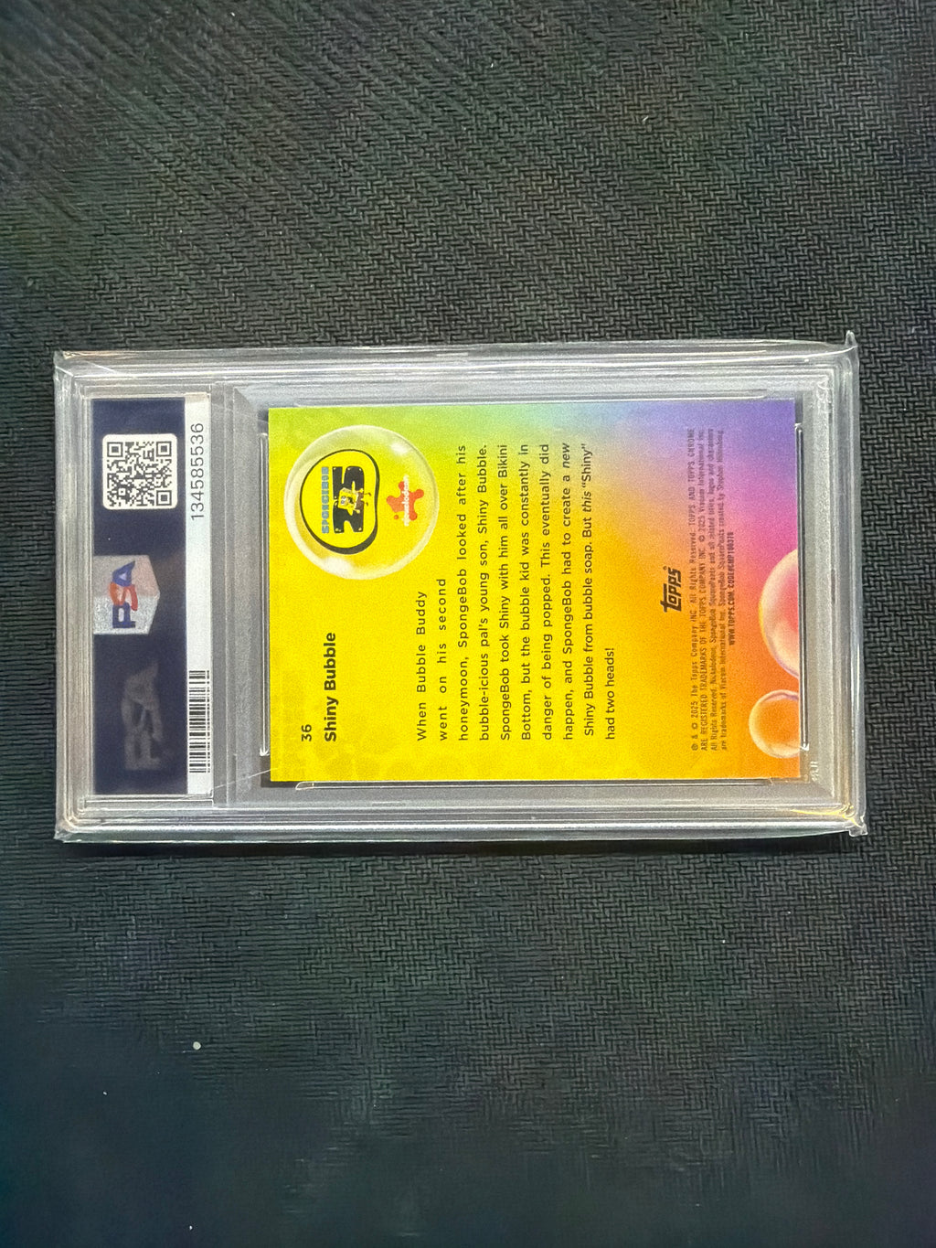 2025 Topps Chrome Spongebob Shiny Bubble Aqua Lava /199 PSA 9