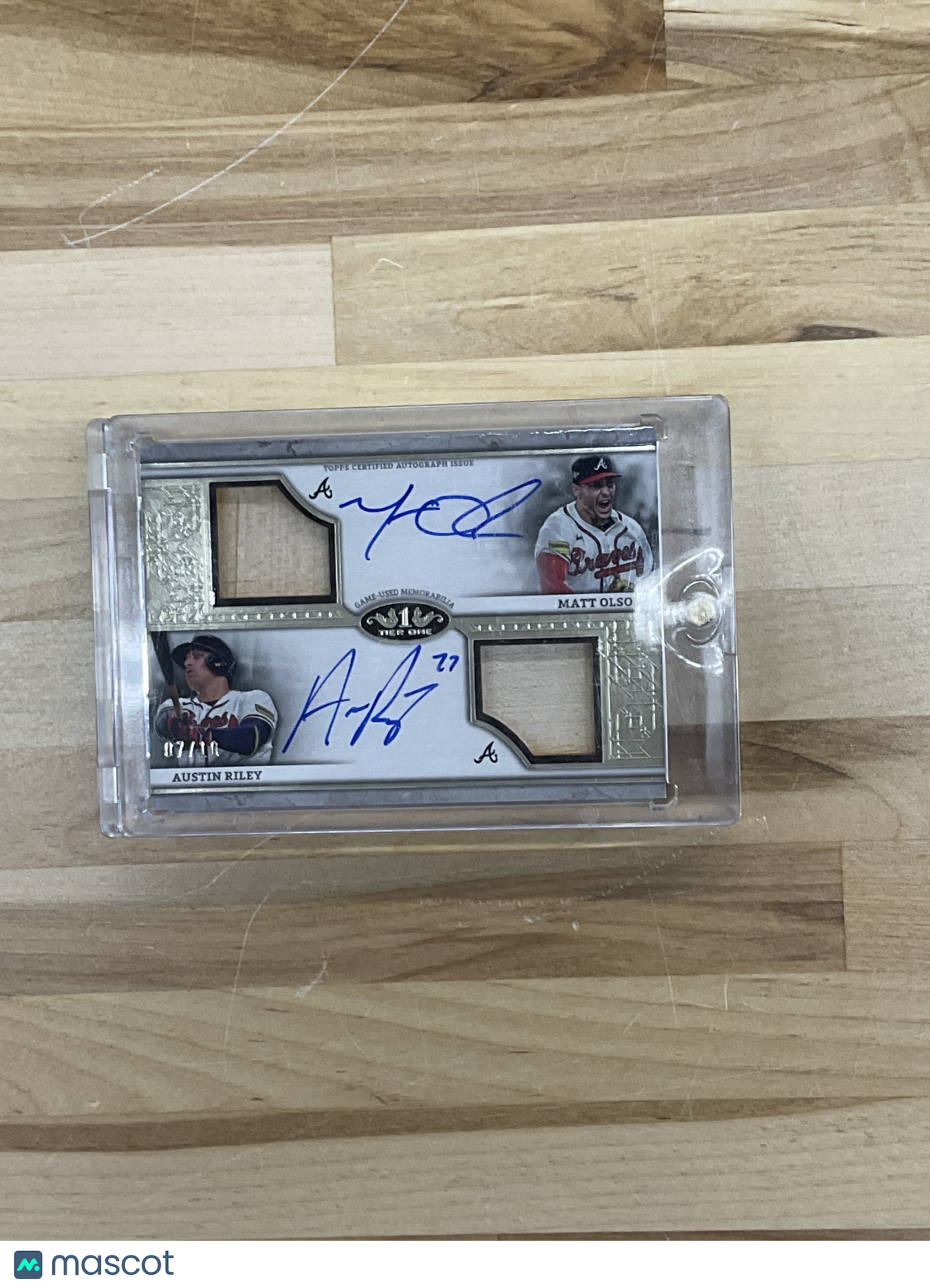 2024 Topps Tier One Matt Olson Austin Riley Dual Auto /10 Braves