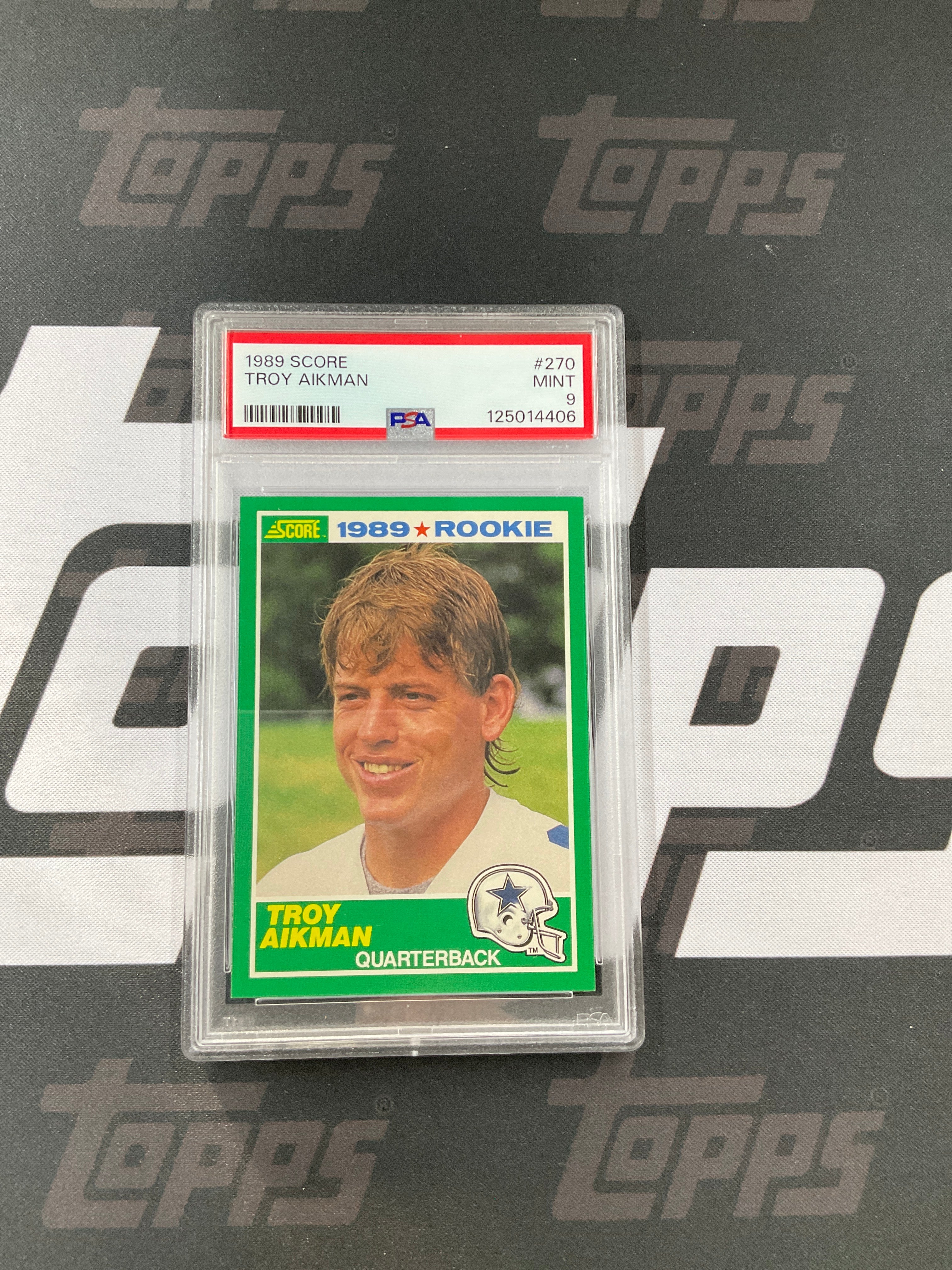 1989 Score Troy Aikman #270 Rookie PSA 9
