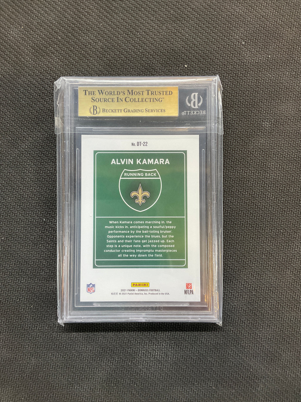 2021 Donruss Alvin Kamara Downtown! BGS 9.5