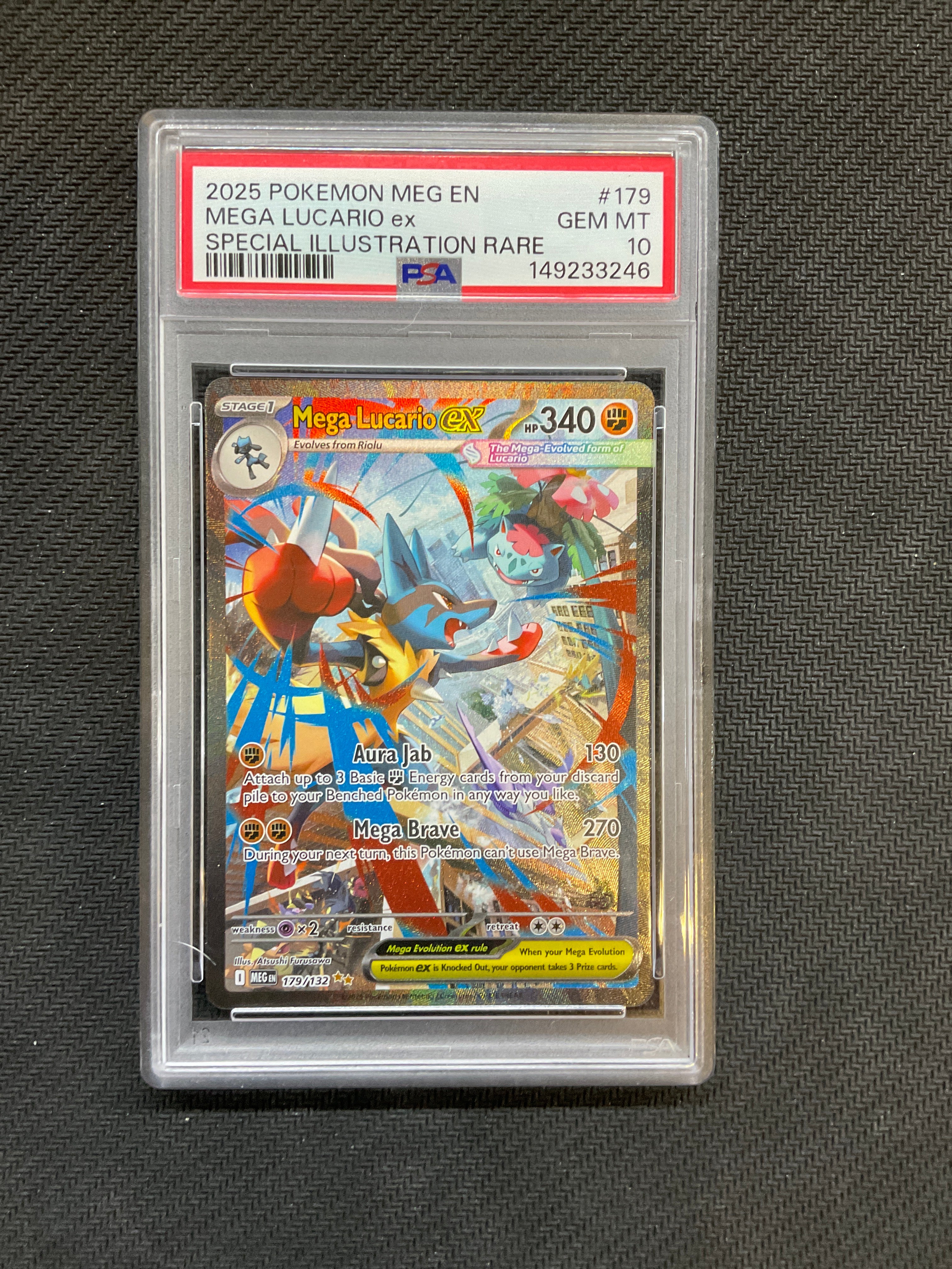 2025 Pokemon Mega Evolutions Mega Lucario ex 179 PSA 10