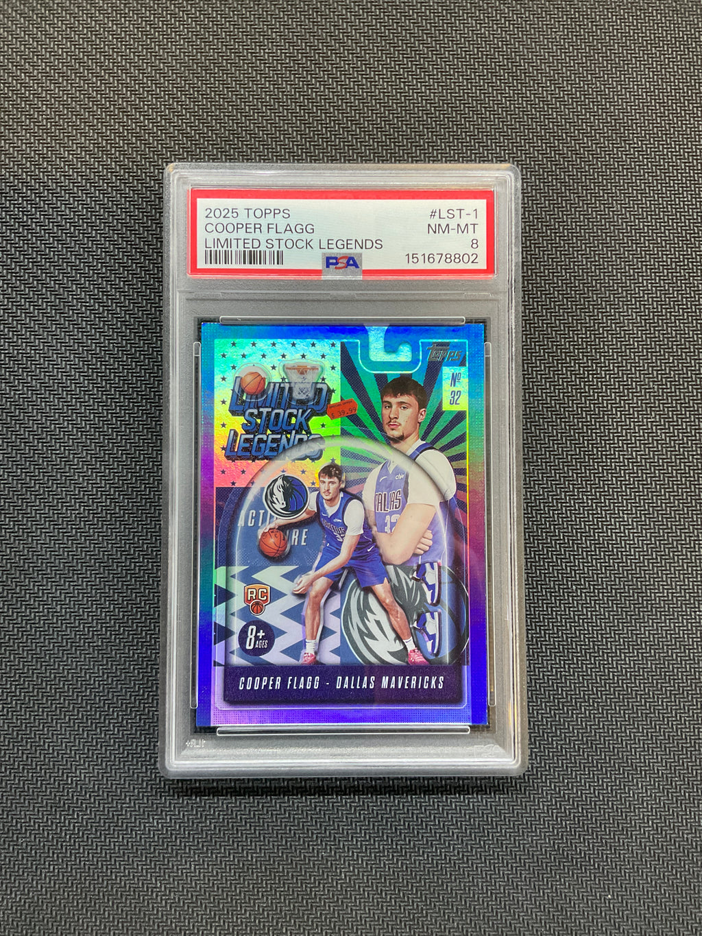 2025/26 Topps Cooper Flagg Limited Stock Legends PSA 8 Rookie Mavs