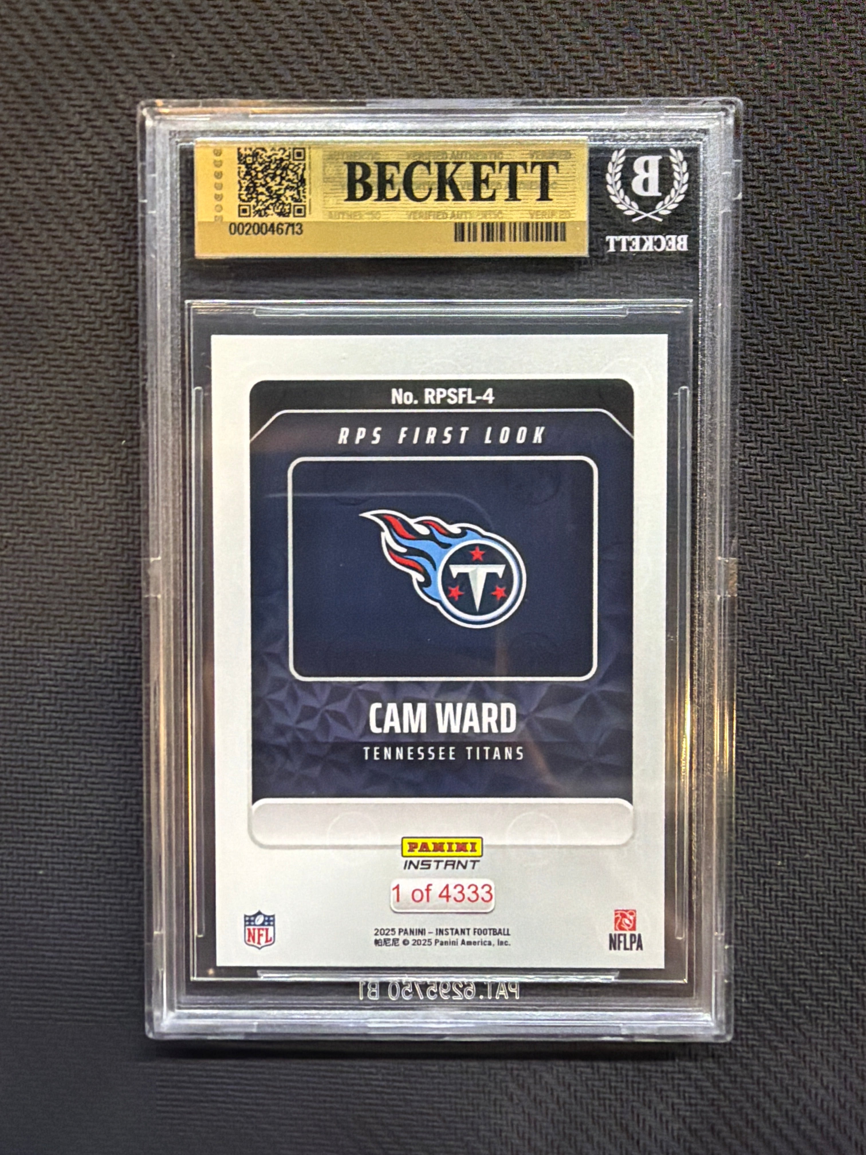 2025 Panini Instant Cam Ward Rookie BGS 9.5 Titans 713