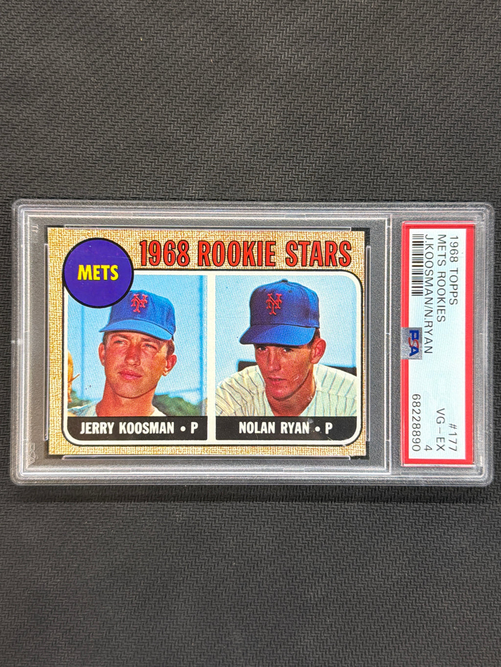 1968 Topps Mets rookies Jerry Koosman Nolan Ryan Rookie #177 PSA 4