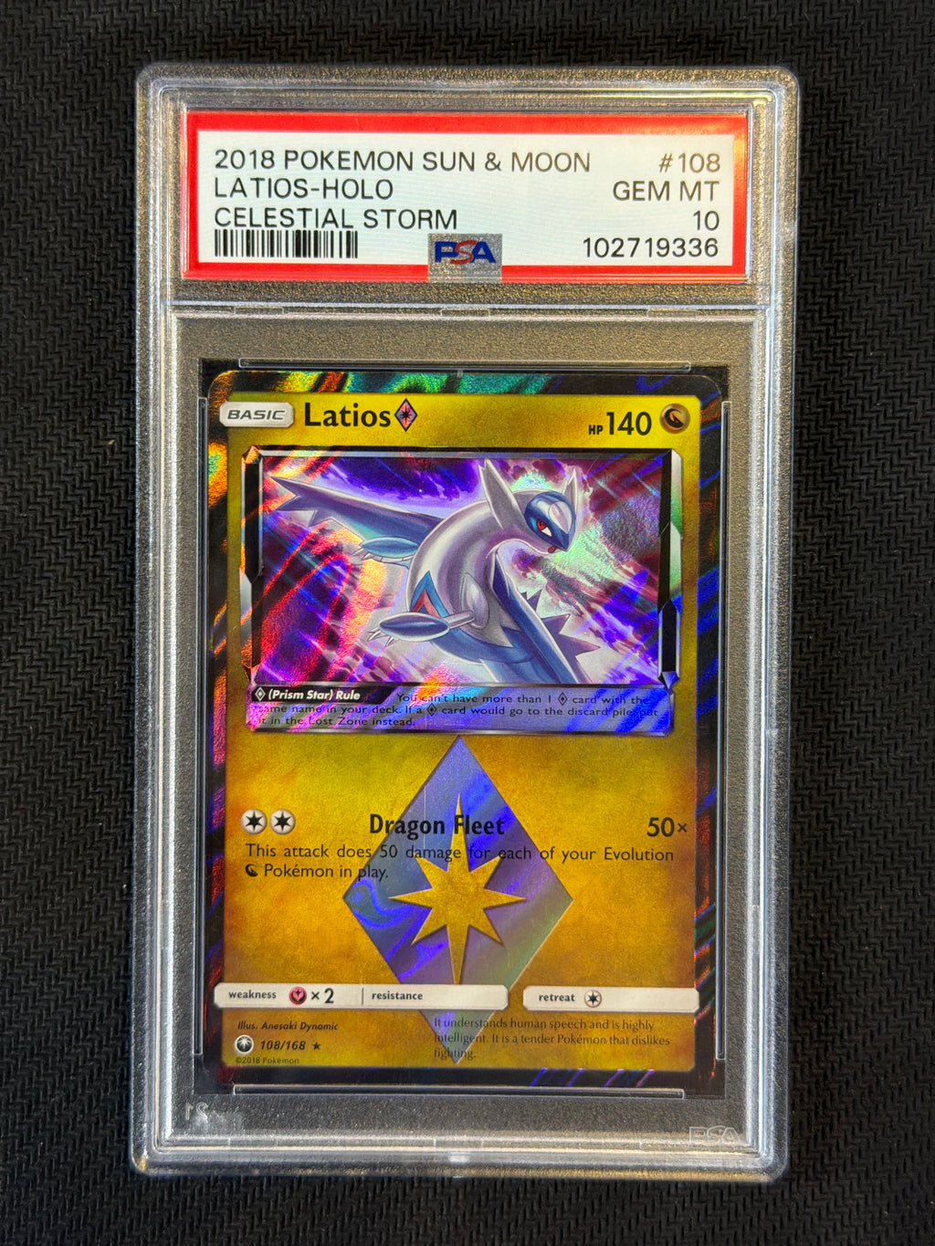 2018 Latios Holo 108 PSA 10