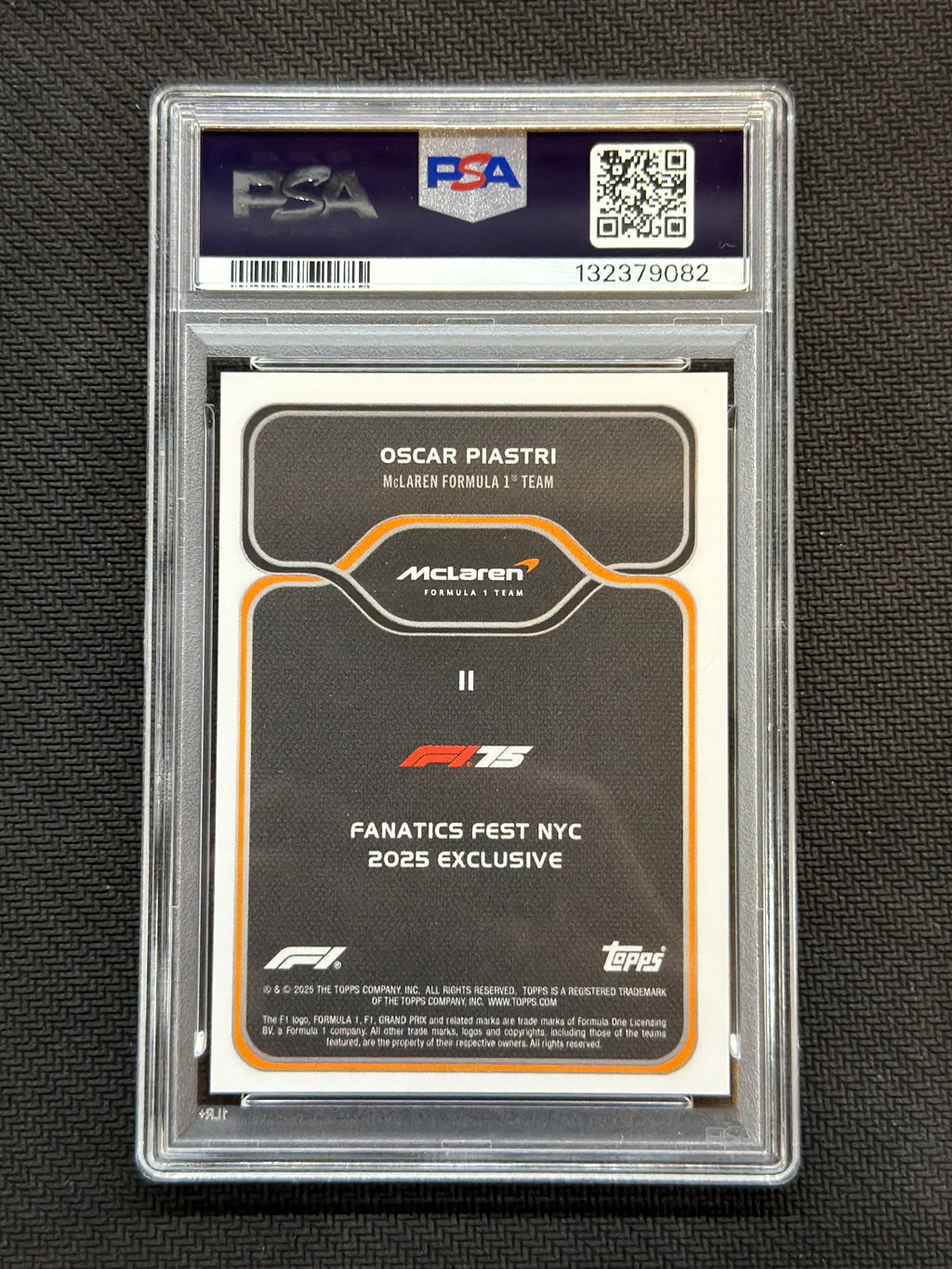 2025 Topps F1 Fanatics Fest NYC Oscar Piastri Taxi Check /50 PSA 10