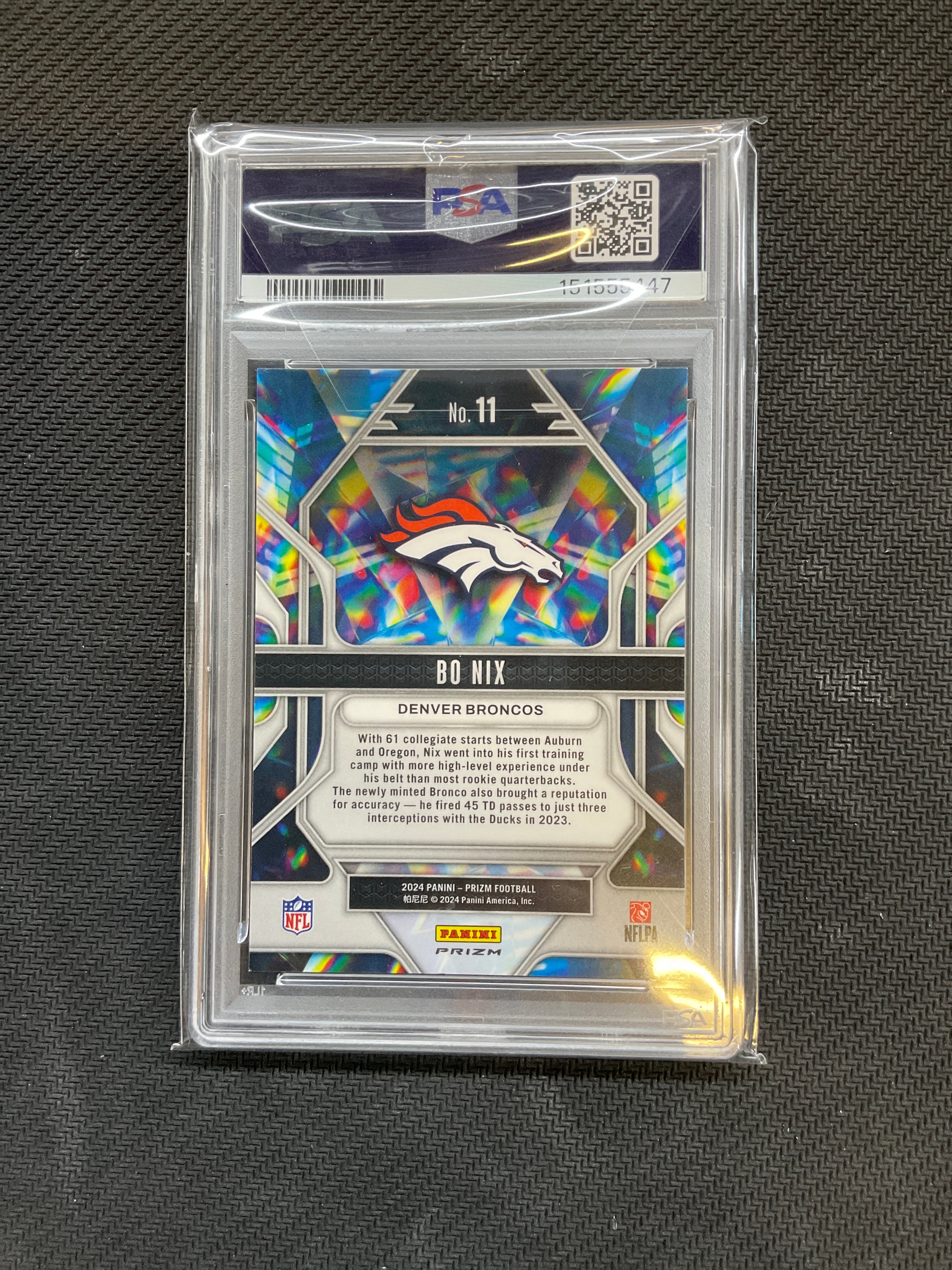 2024 Prizm Bo Nix Prizmatic Green Rookie PSA 9