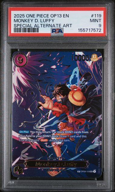 2025 One Piece Monkey D Luffy OP13 119 Alt Art PSA 9