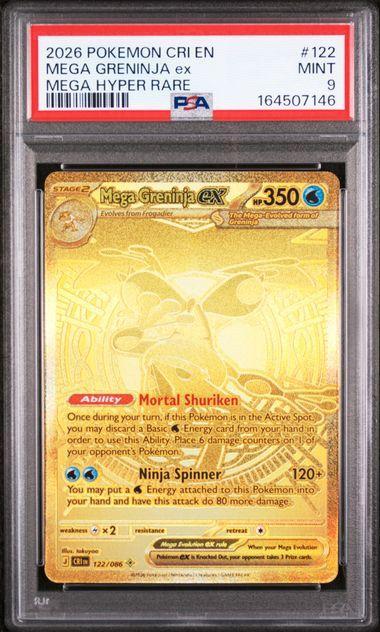 2026 Pokemon Chaos Rising Mega Greninja ex 122 PSA 9