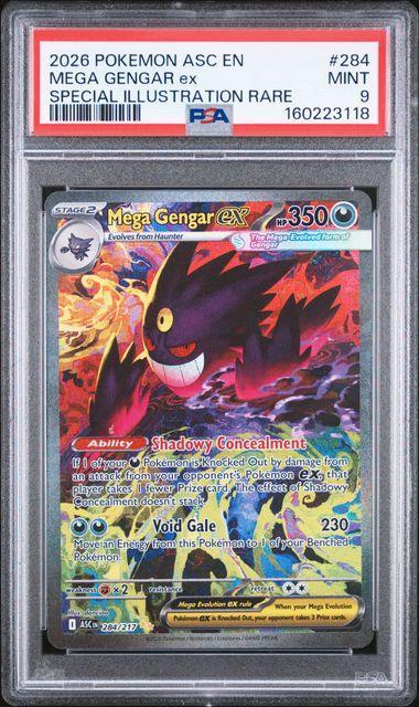 2026 Pokemon Ascended Heroes Mega Gengar ex 284 PSA 9