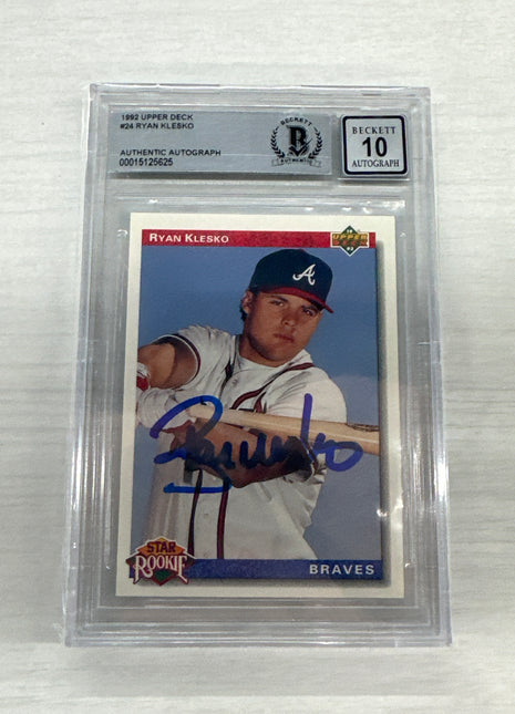 1992 Upper Deck Ryan Klesko Auto BGS A 10