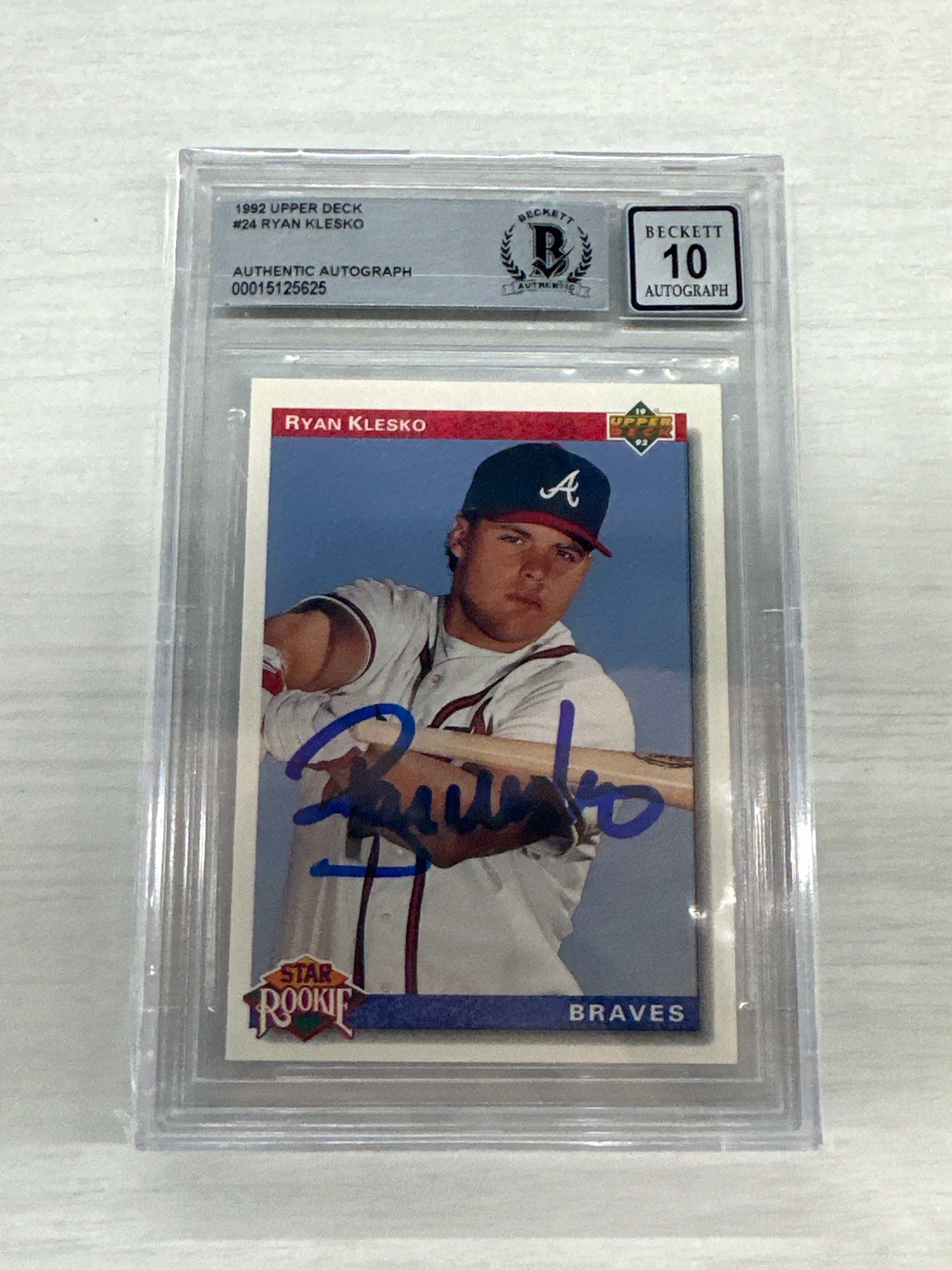 1992 Upper Deck Ryan Klesko Auto BGS A 10