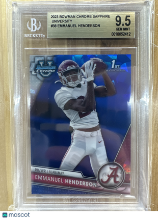 2023 Bowman U Chrome Emmanuek Henderson Sapphire BGS 9.5 Alabama