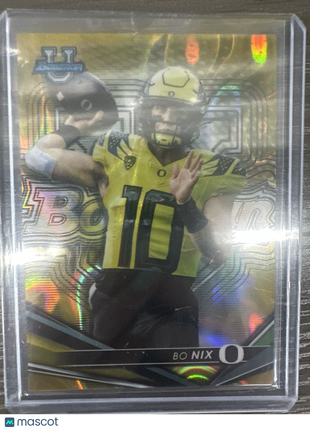 2022-23 Bowman Best Chrome University Gold Lava Bo Nix /75
