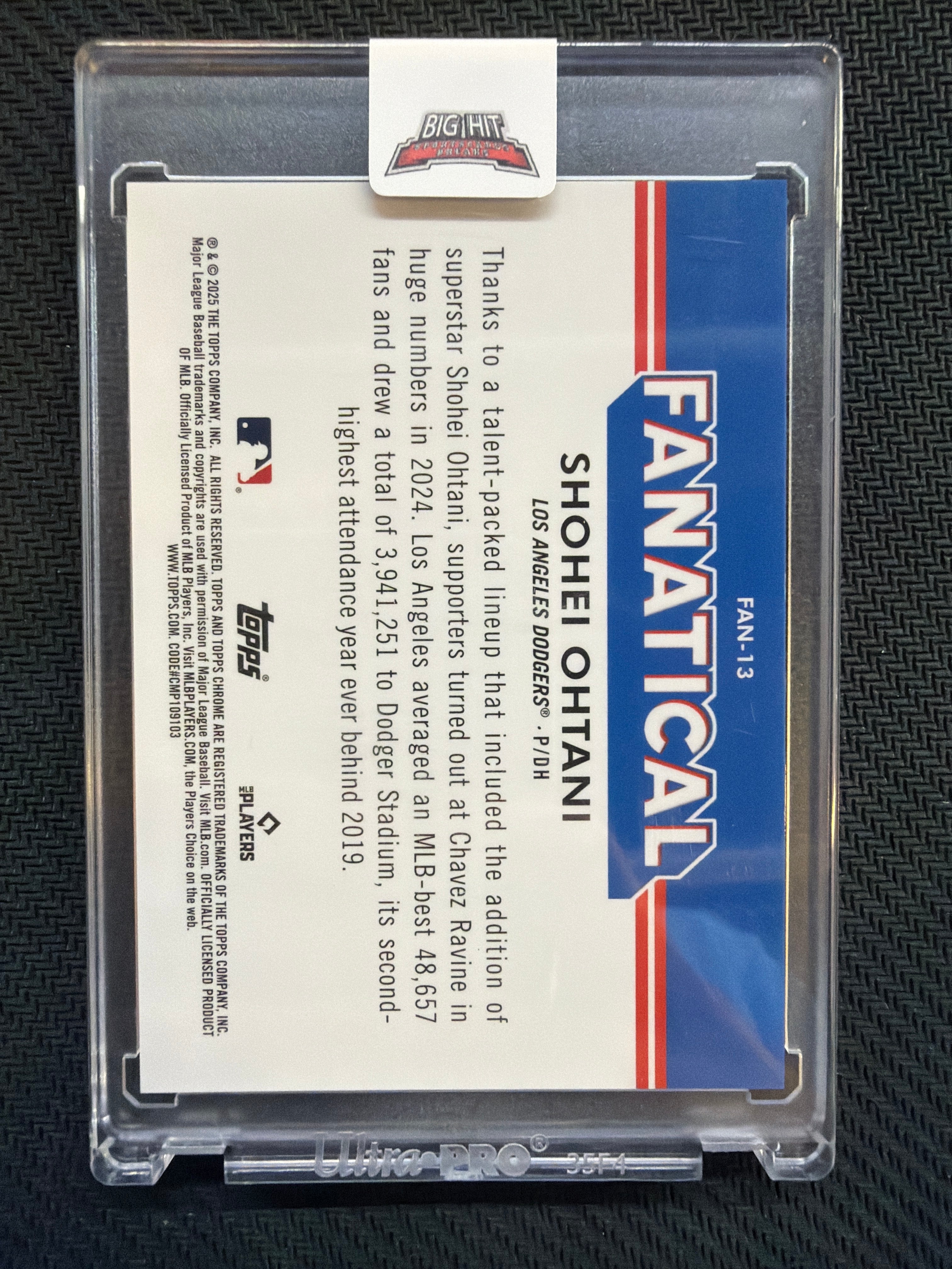2025 Topps Chrome Shohei Ohtani Fanatical #FAN-13 Dodgers
