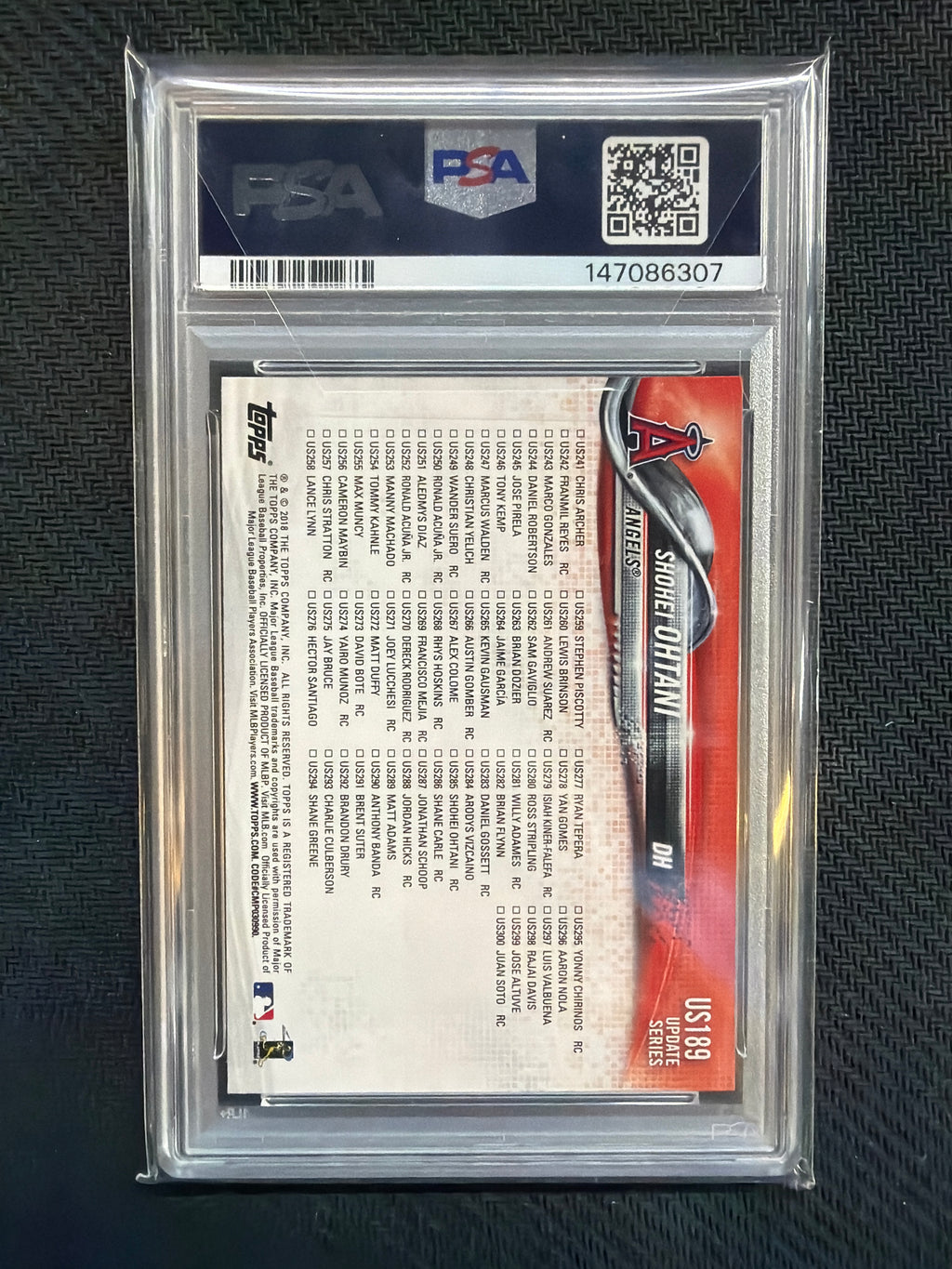 2018 Topps Update Shohei Ohtani #US189 Rookie PSA 10 Angels