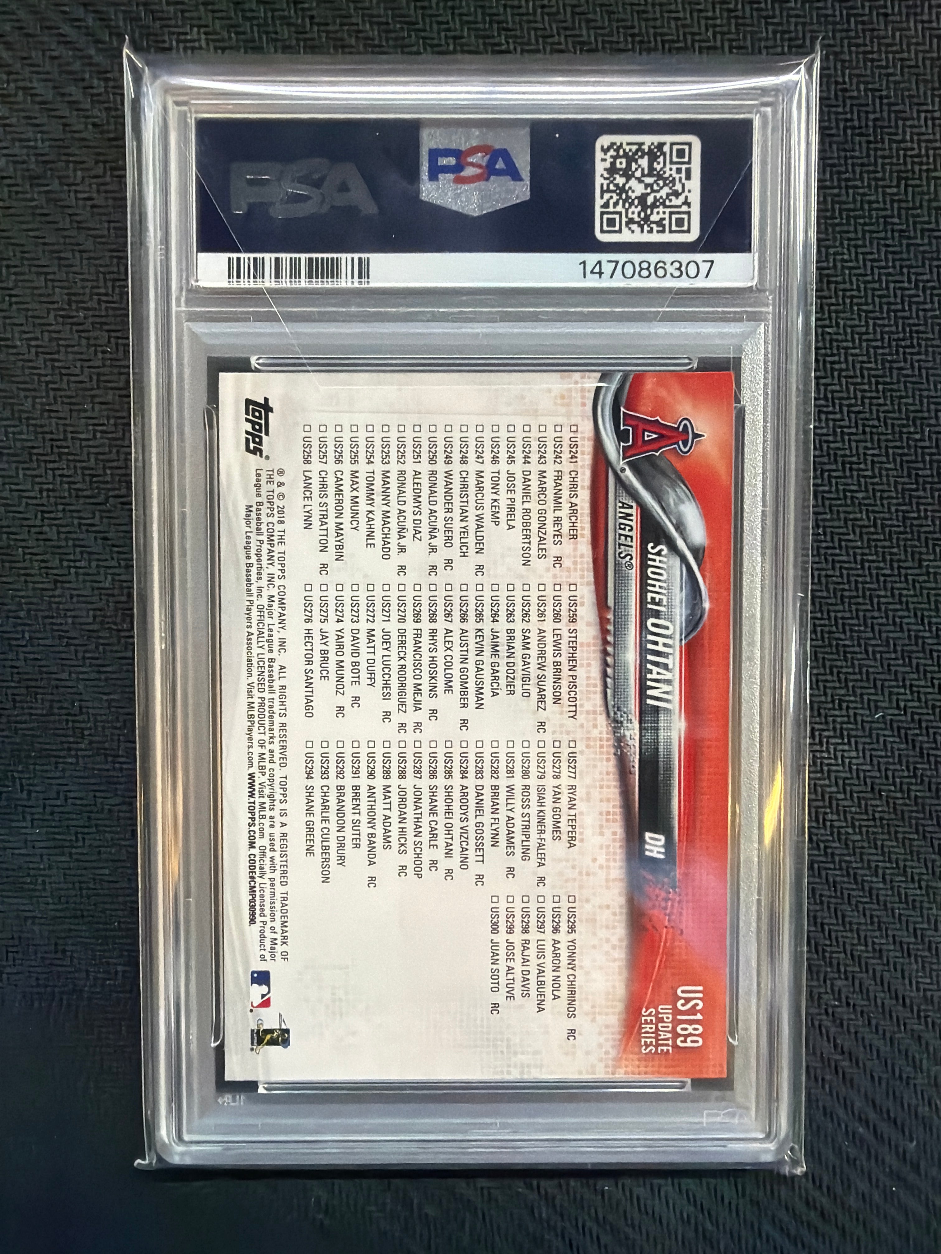 2018 Topps Update Shohei Ohtani #US189 Rookie PSA 10 Angels