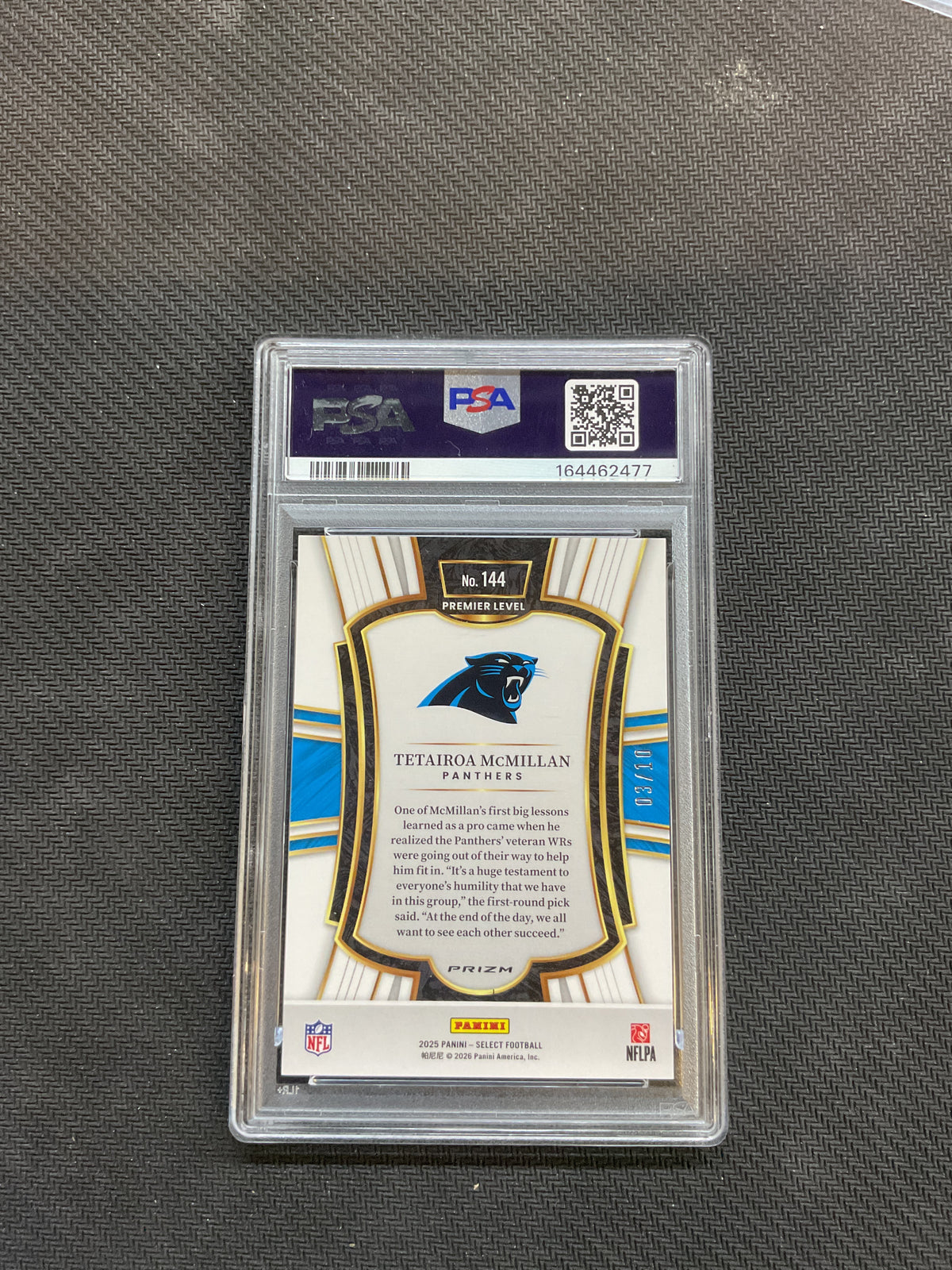 2025 Select Tetairoa McMillan Gold Disco /10 PSA 9 Panthers