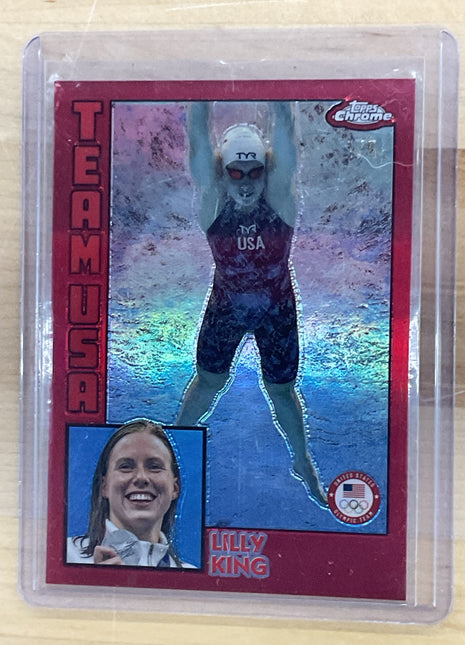 2024 Topps Chrome Olympics Lilly King Team USA Red /5