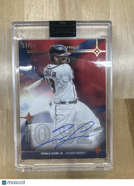 2023 Luminaries Ronald Acuna Jr. Red Auto /10 Braves