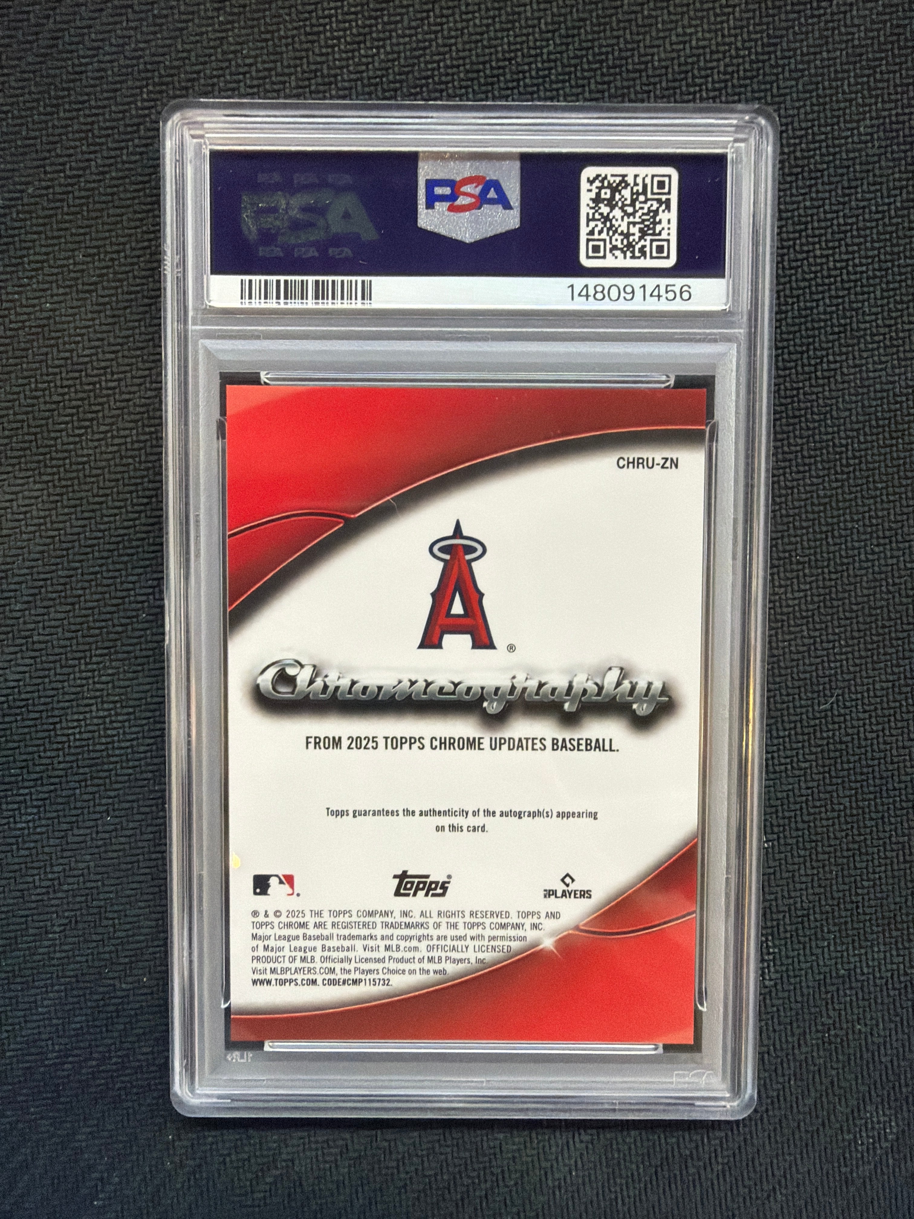 2025 Topps Chrome Update Zach Neto Chromeography Auto Blue /150 PSA 10