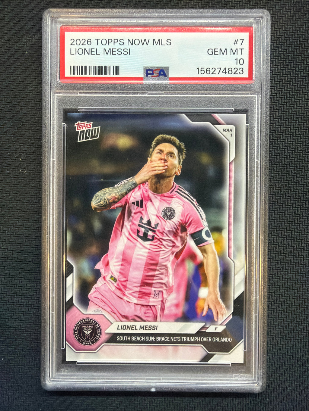 2026 Topps Now MLS Lionel Messi #7 South Beach PSA 10 823