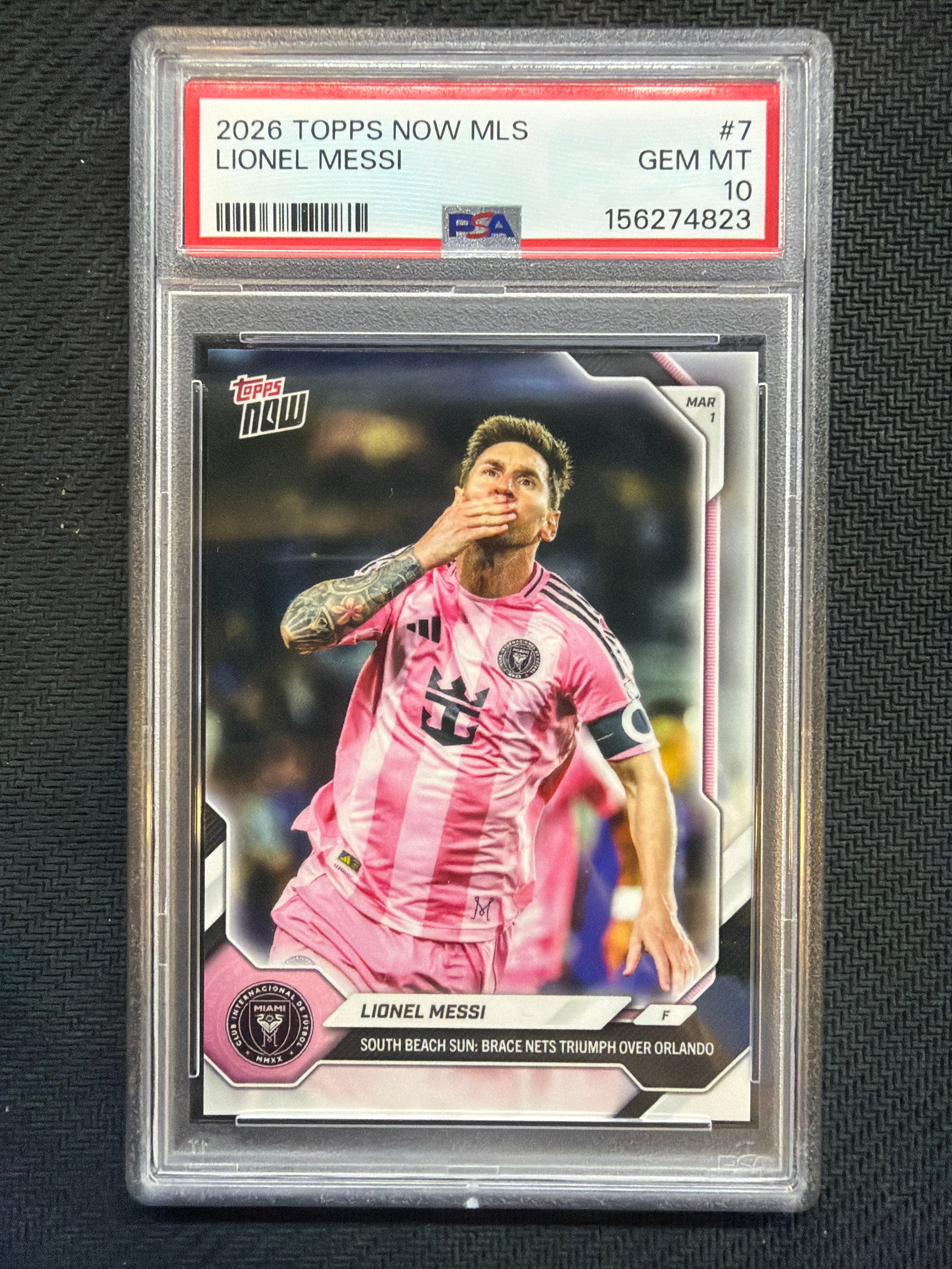 2026 Topps Now MLS Lionel Messi #7 South Beach PSA 10 823