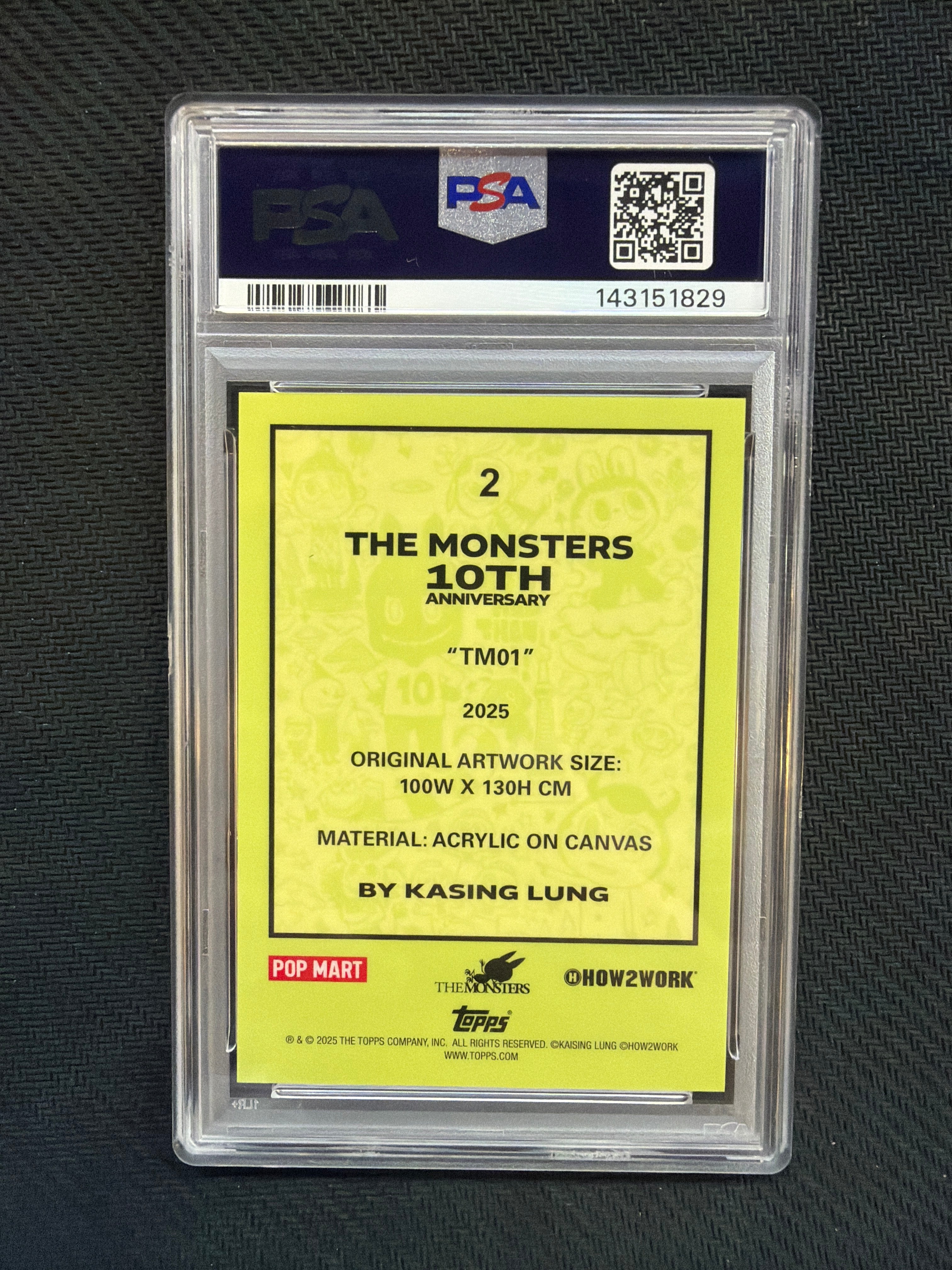 2025 Topps Chrome Labubu TM01 10th Anniversary PSA 10 829
